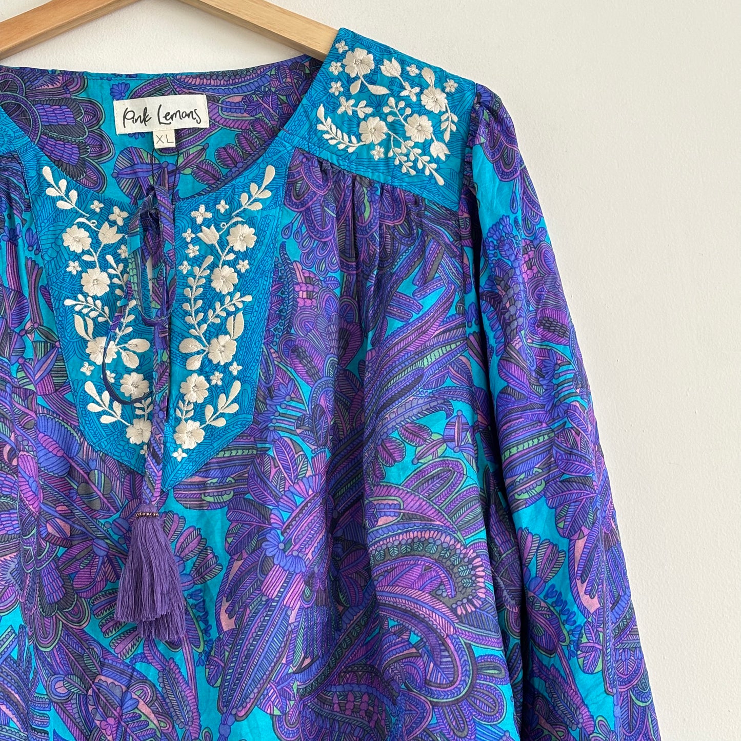 Lolita Embroidered Silk Blouse 105 - M