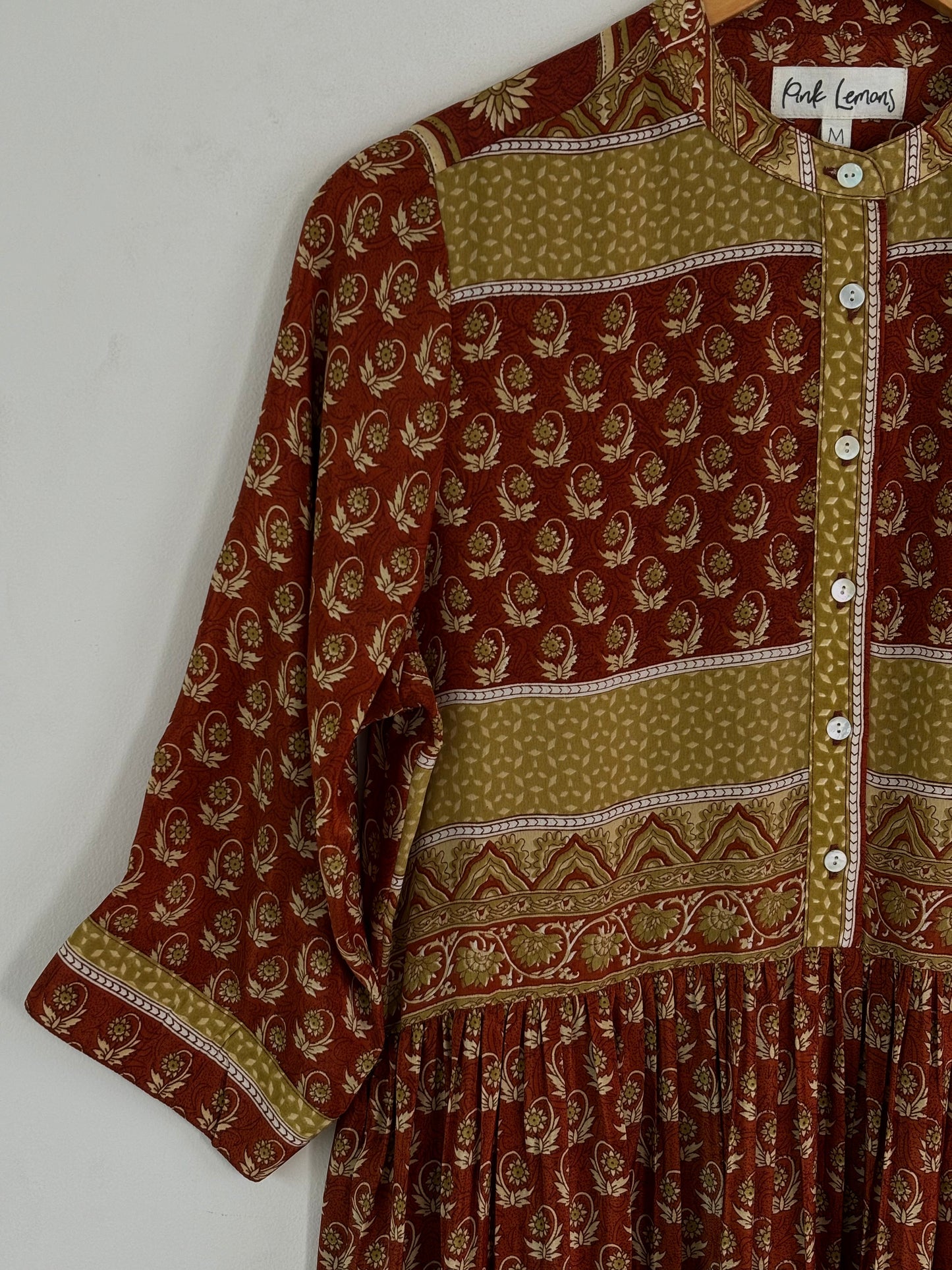 Prairie Round Neck Silk Dress 255 - M