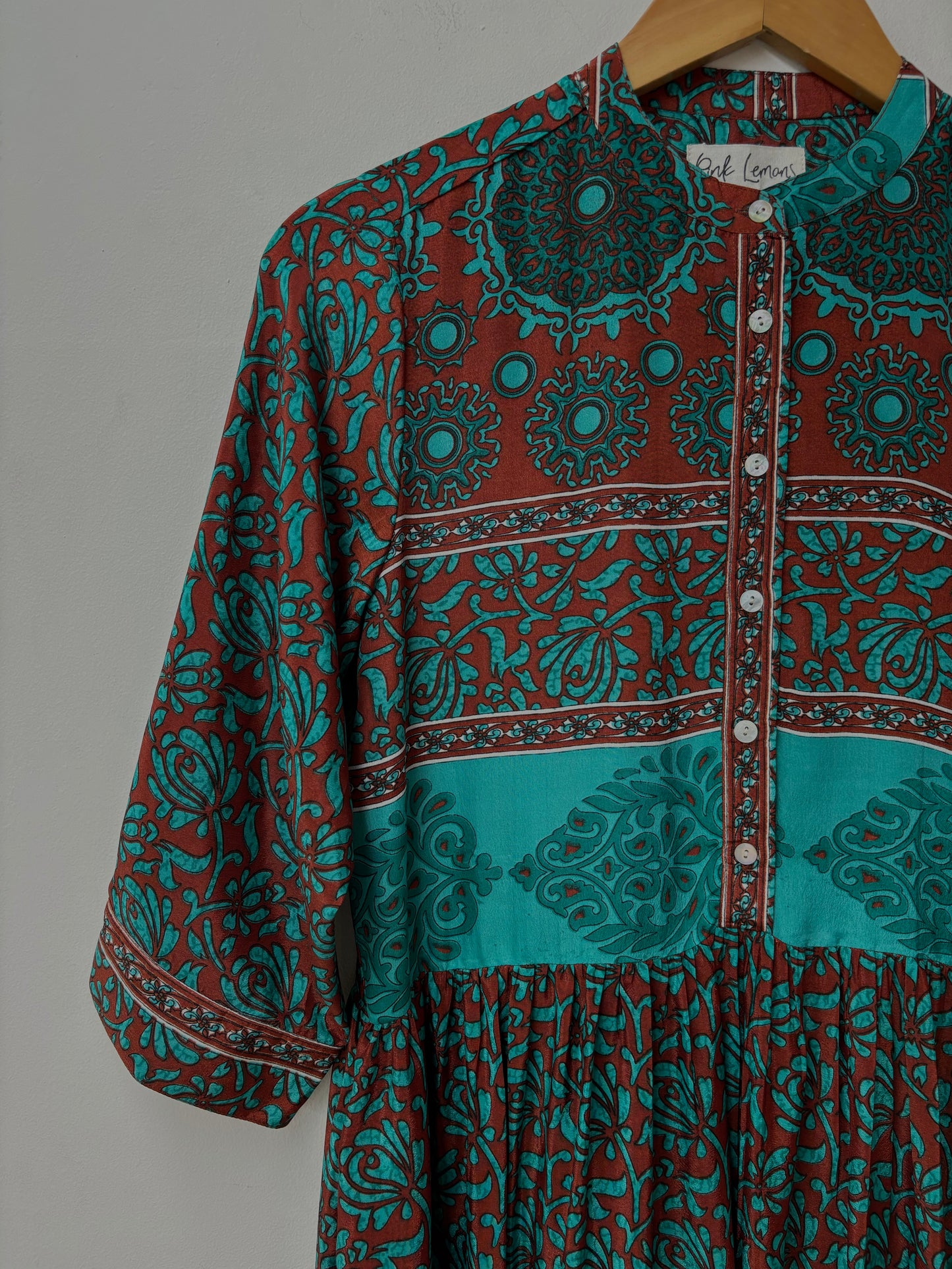 Prairie Round Neck Silk Dress 281 - S