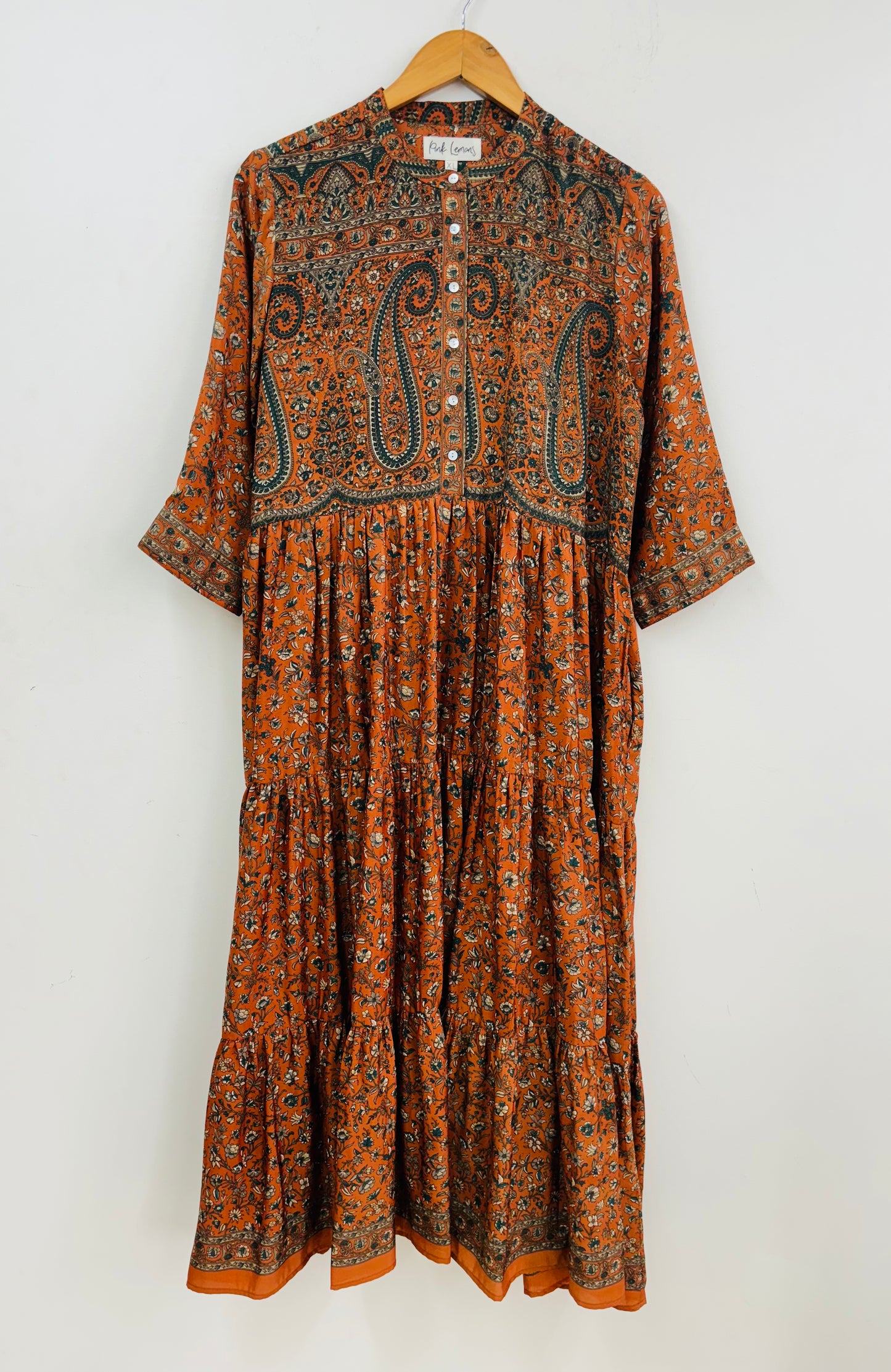 Prairie Round Neck Silk Dress 303 - XL