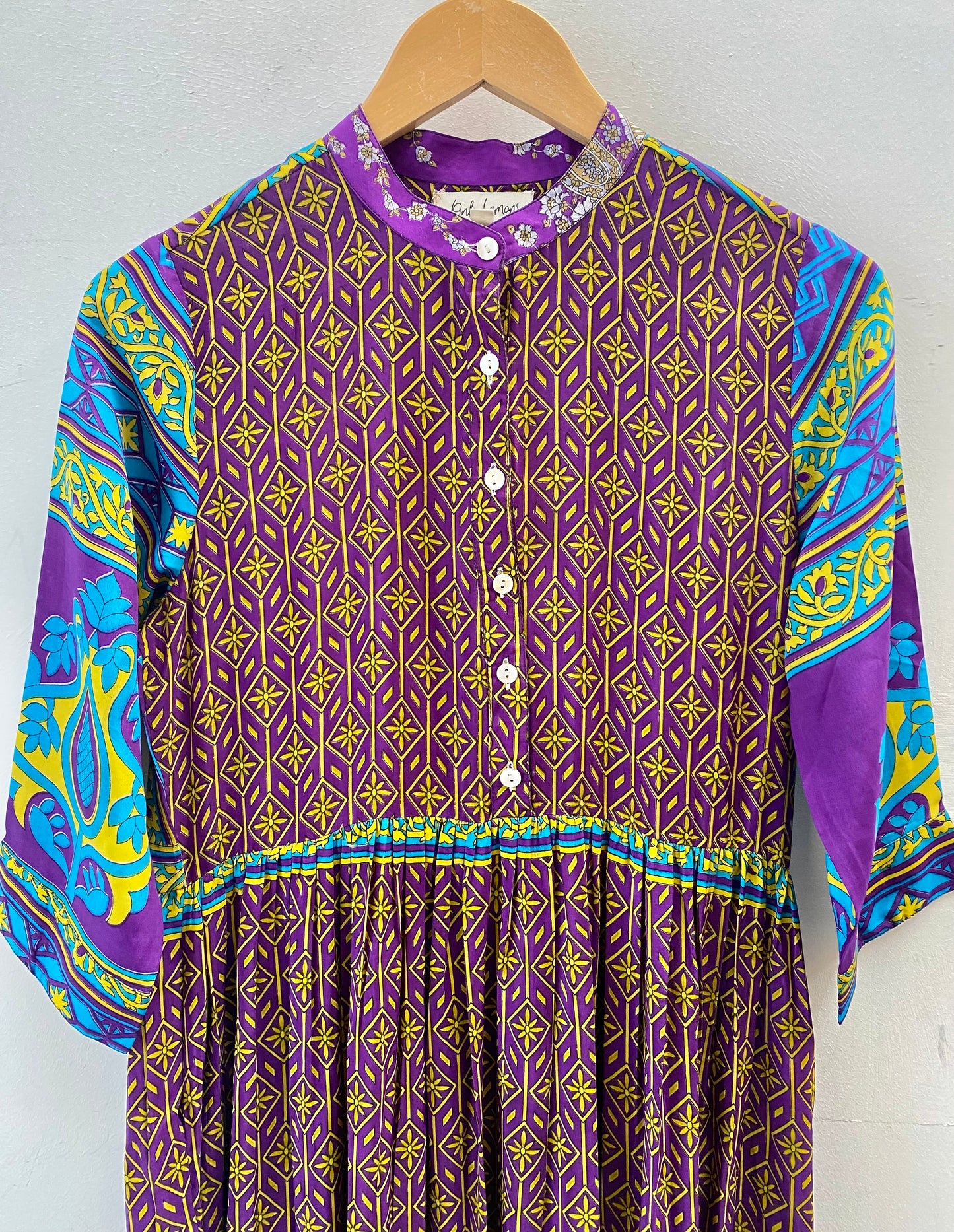 Prairie Round Neck Silk Dress S  - 019