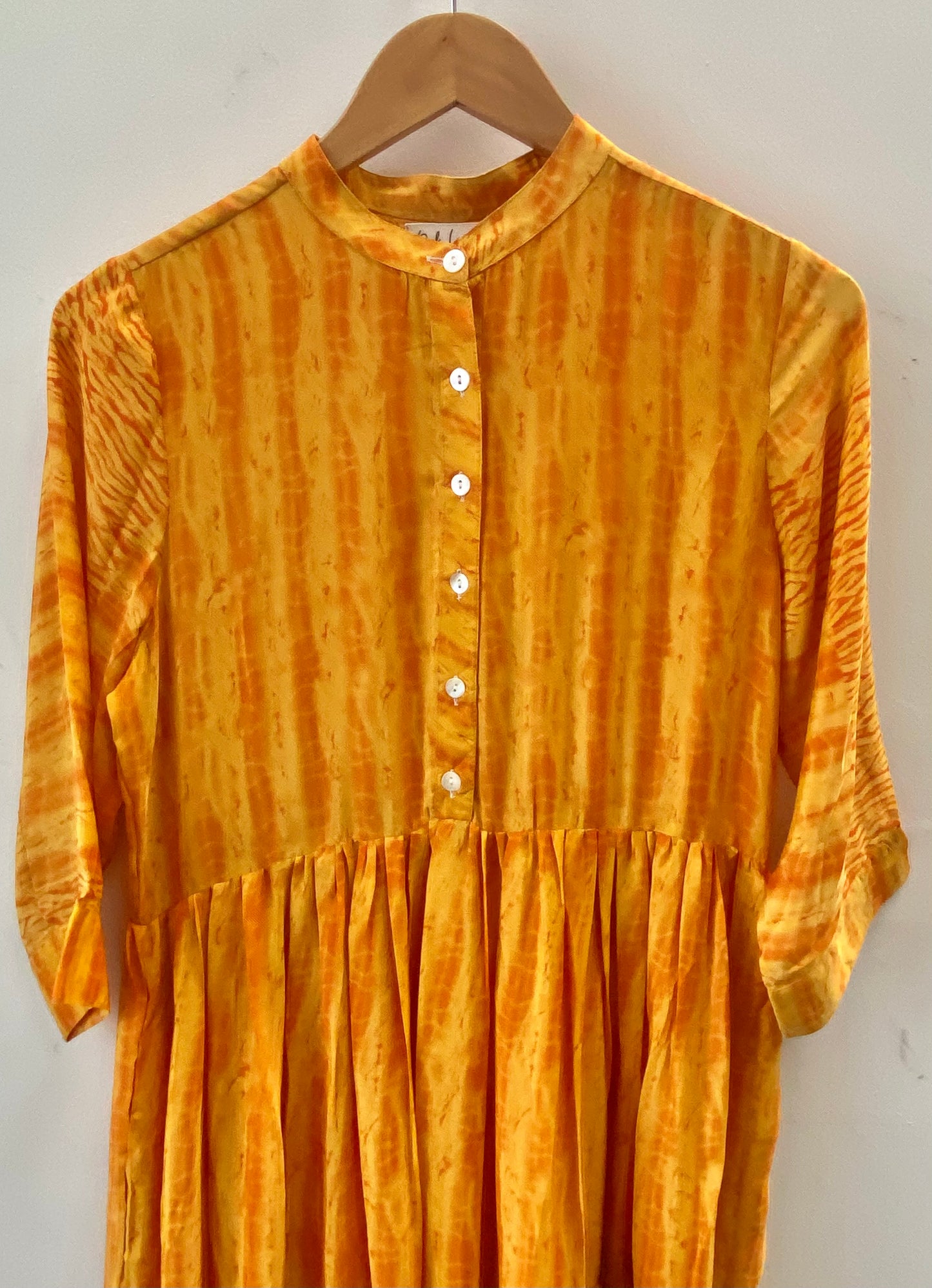 Prairie Round Neck Silk Dress S  - 032