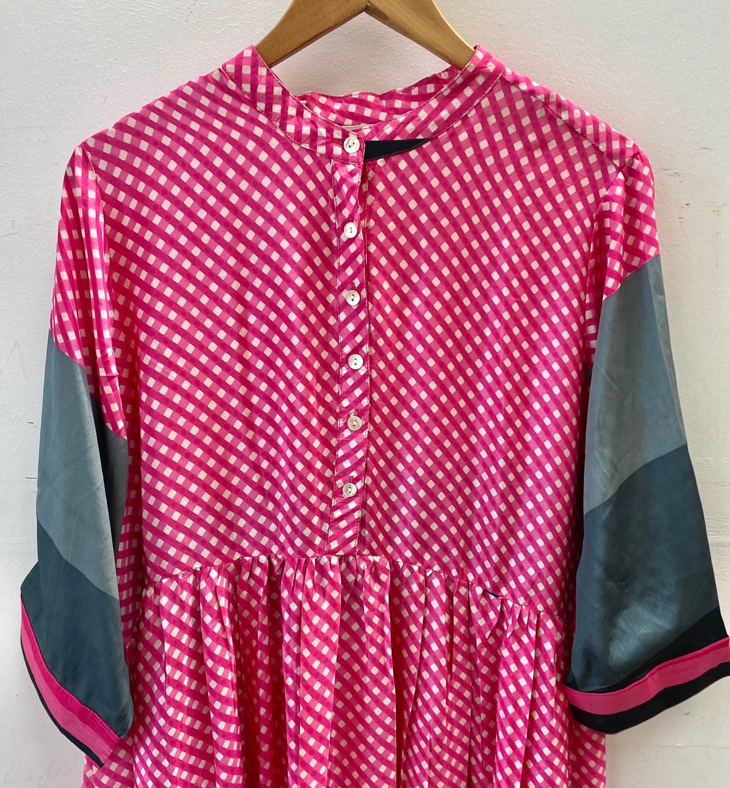 Prairie Round Neck Silk Dress 2XL - 001