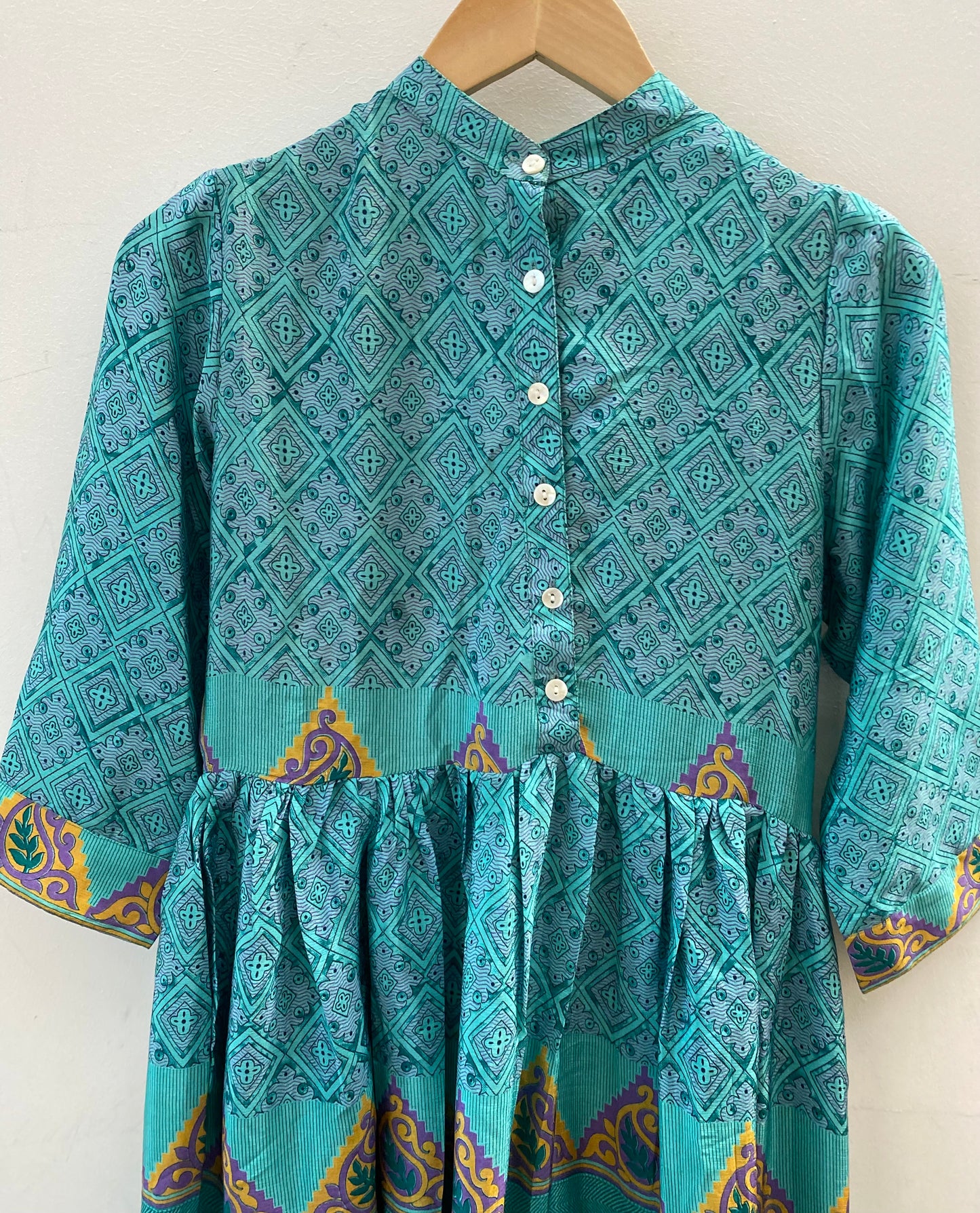 Prairie Round Neck Silk Dress XS - 027
