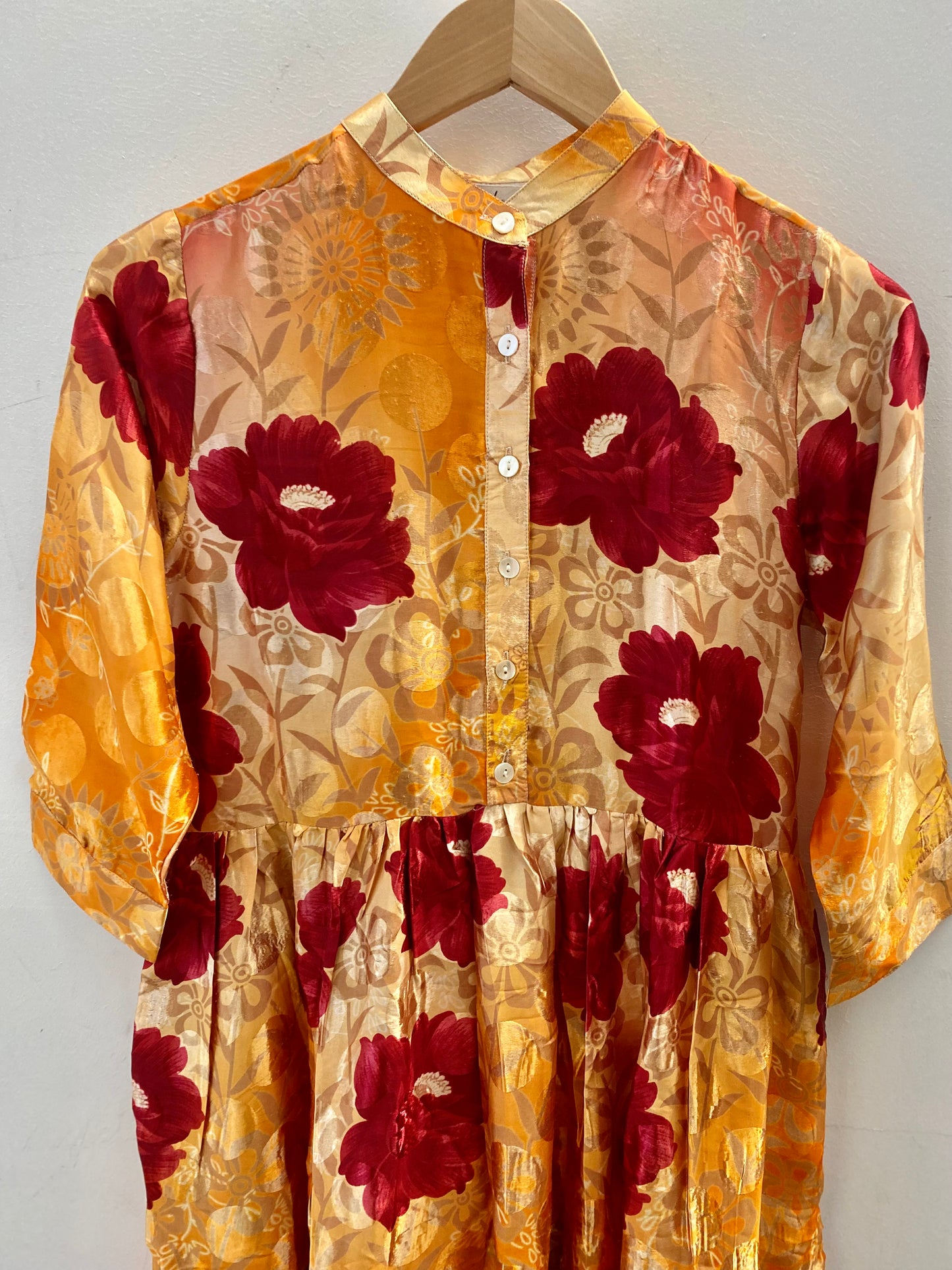 Prairie Round Neck Silk Dress XS - 026