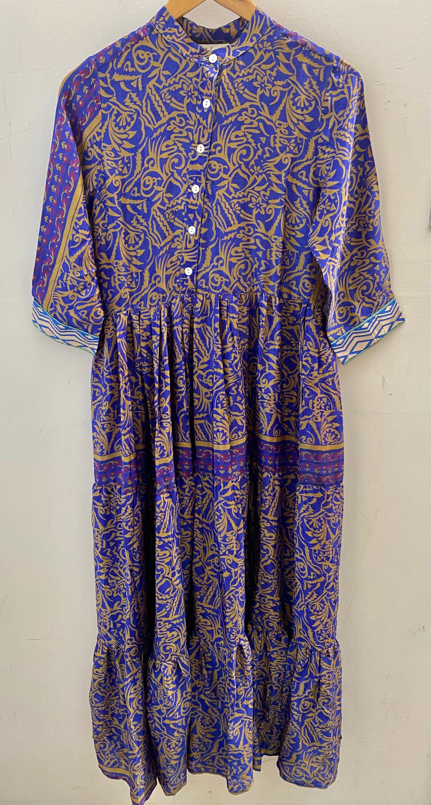 Prairie Round Neck Silk Dress XS - 025