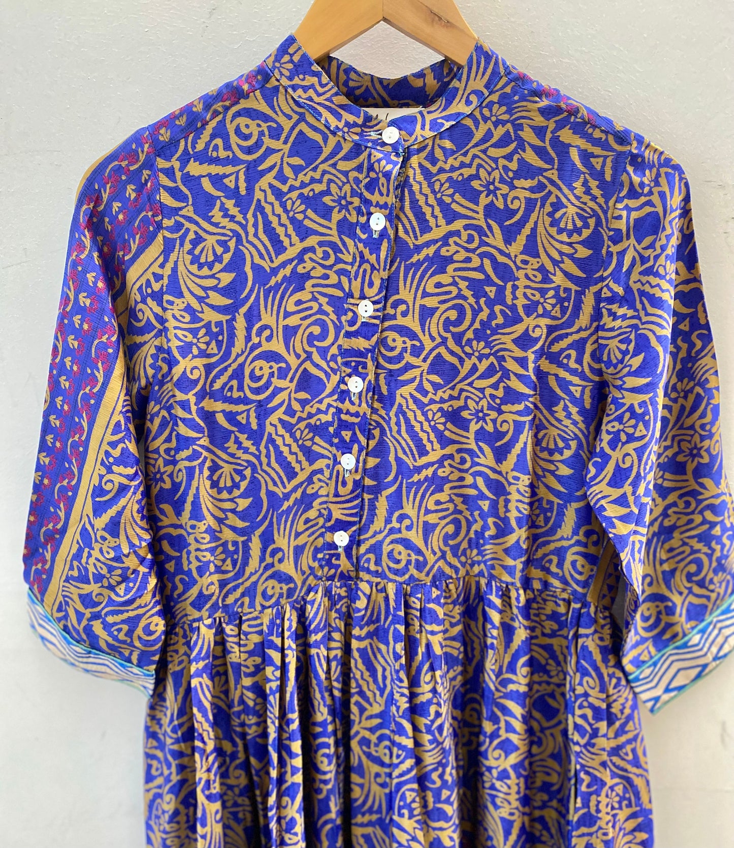 Prairie Round Neck Silk Dress XS - 025