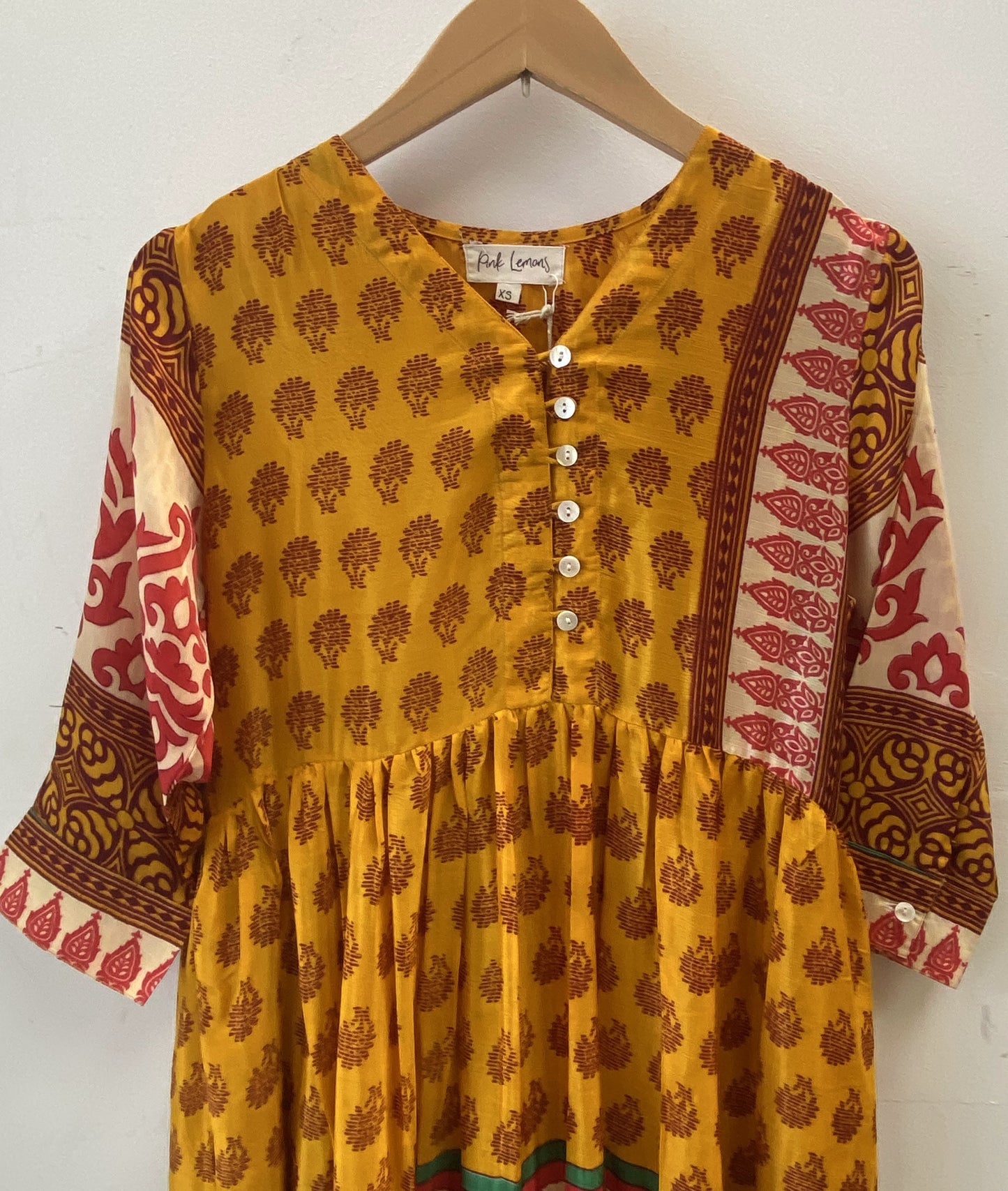 Prairie V-neck Silk Dress XS - 006