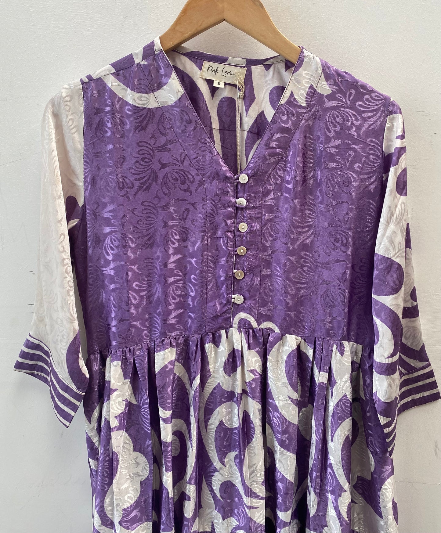 Prairie V-neck Silk Dress S - 070