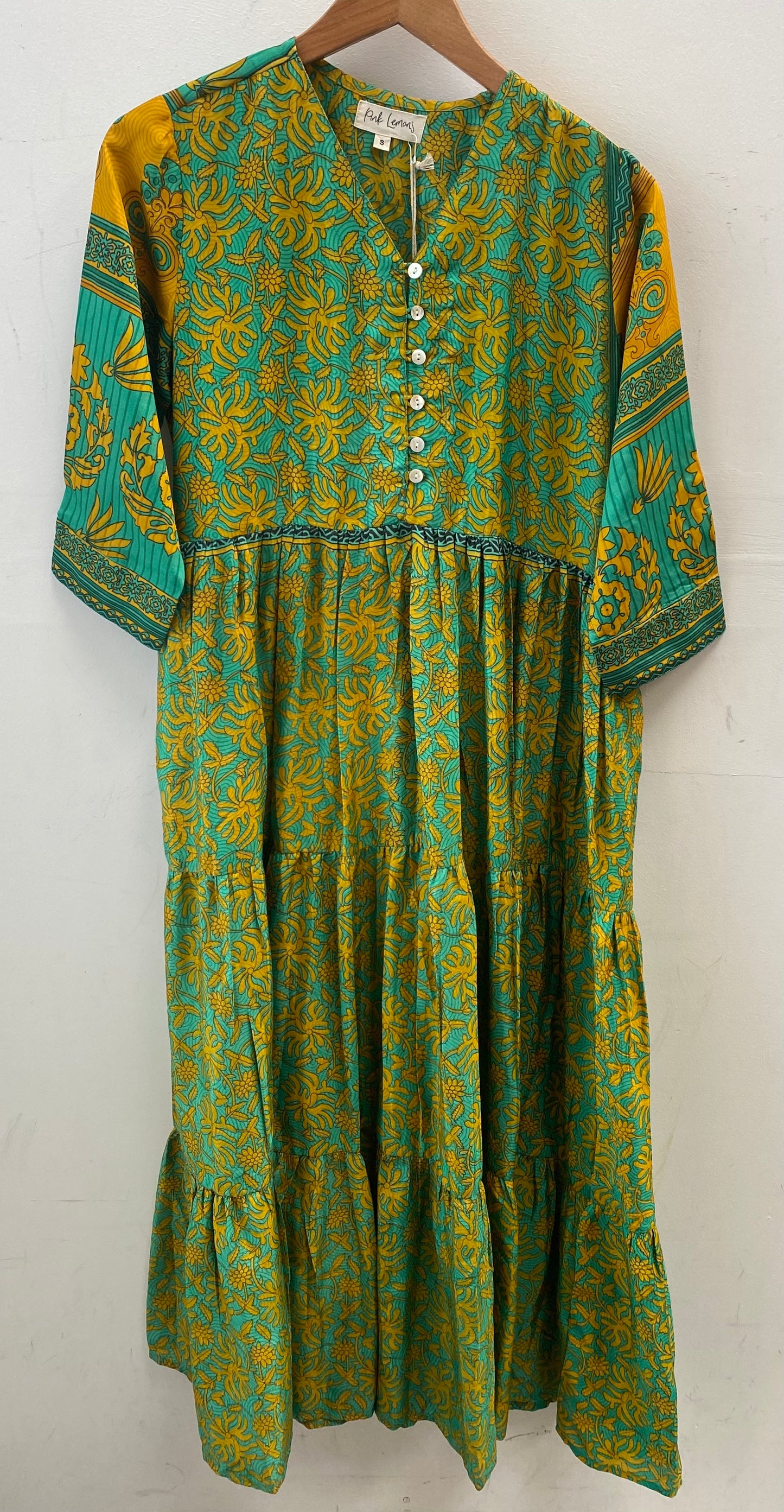Prairie V-neck Silk Dress S - 062