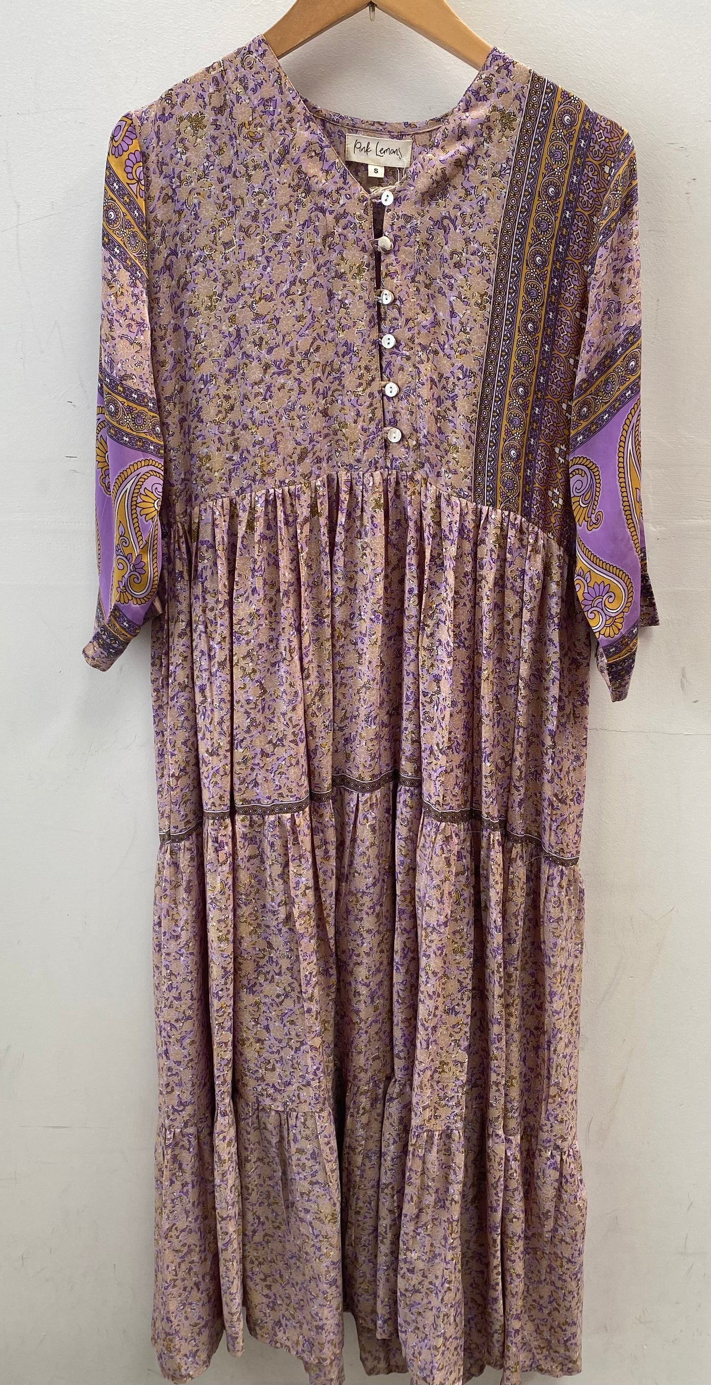 Prairie V-neck Silk Dress S - 060