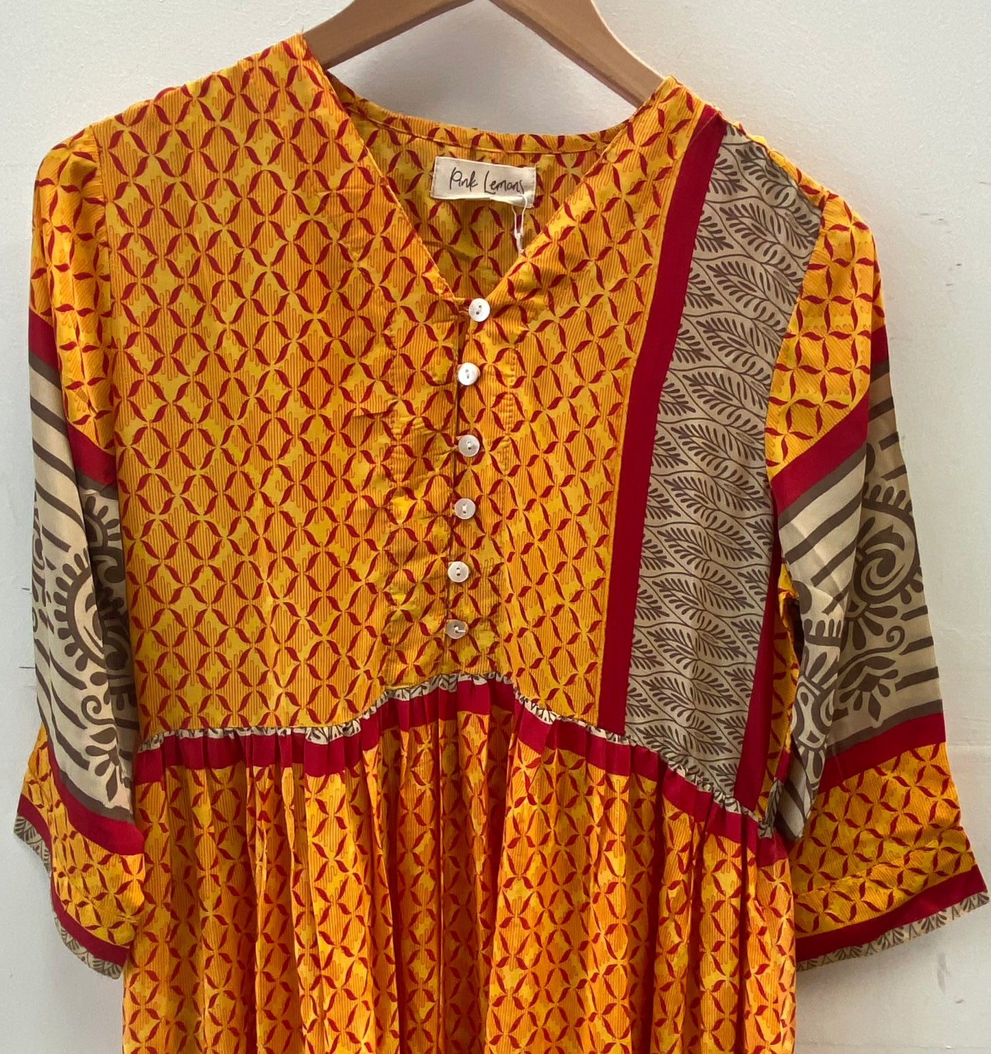 Prairie V-neck Silk Dress S - 058