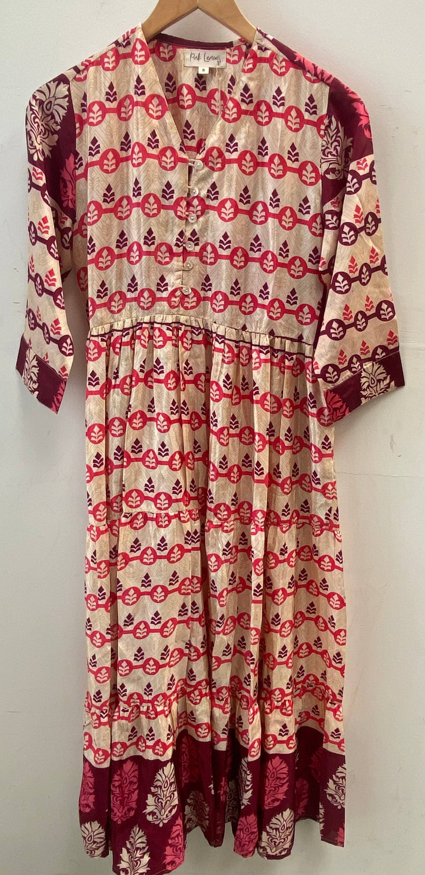 Prairie V-neck Silk Dress S - 059