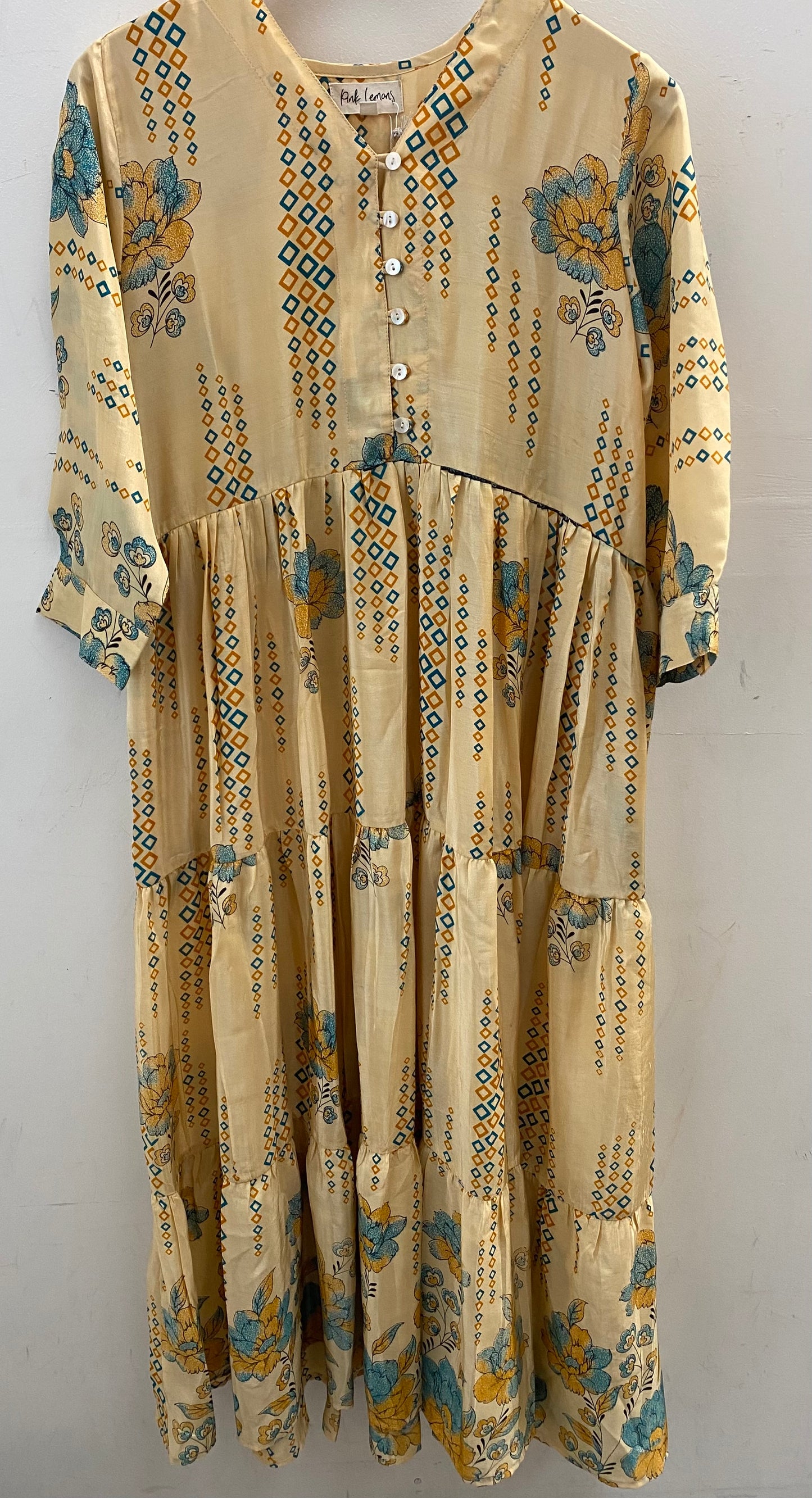 Prairie V-neck Silk Dress M - 043