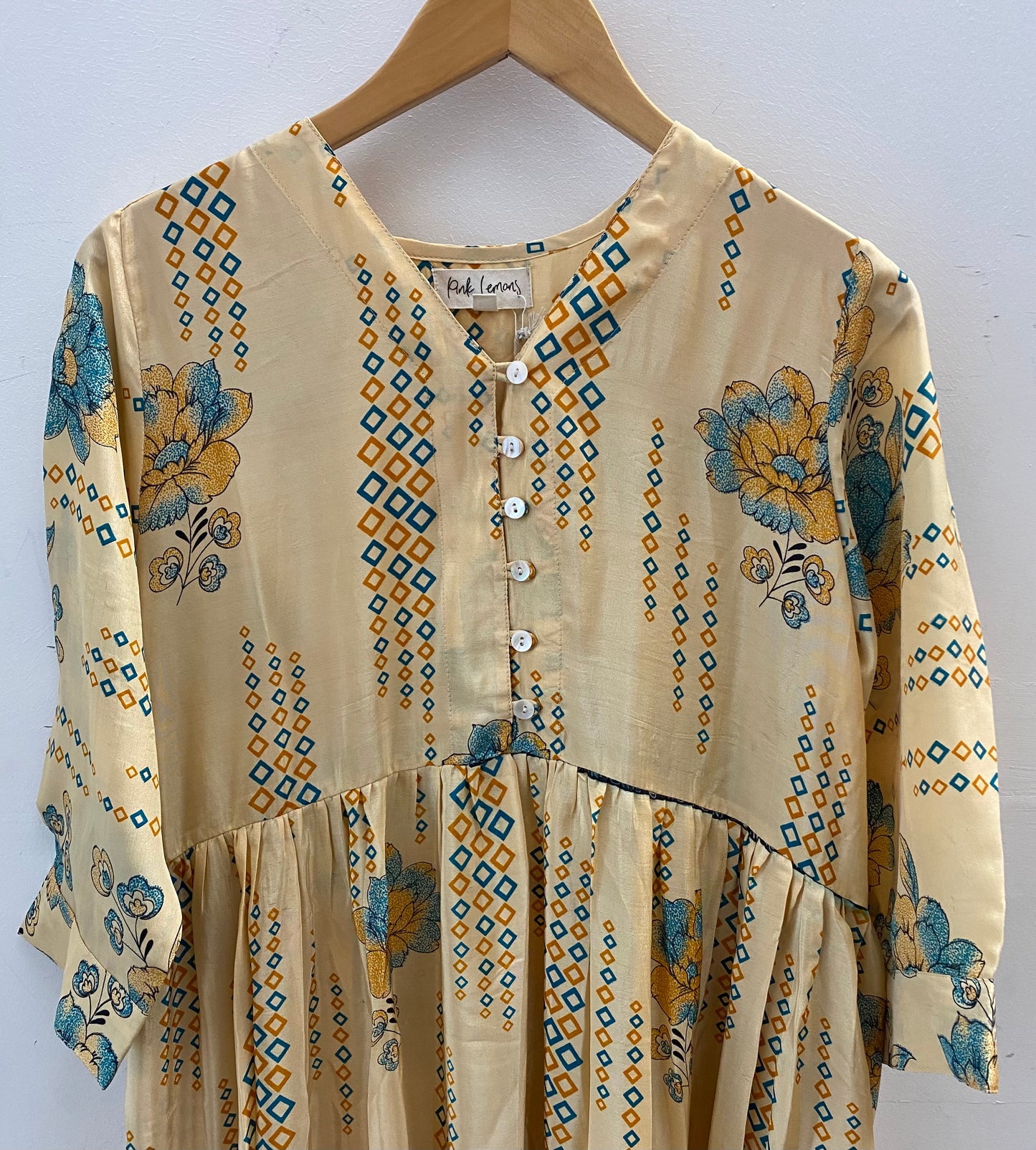 Prairie V-neck Silk Dress M - 043