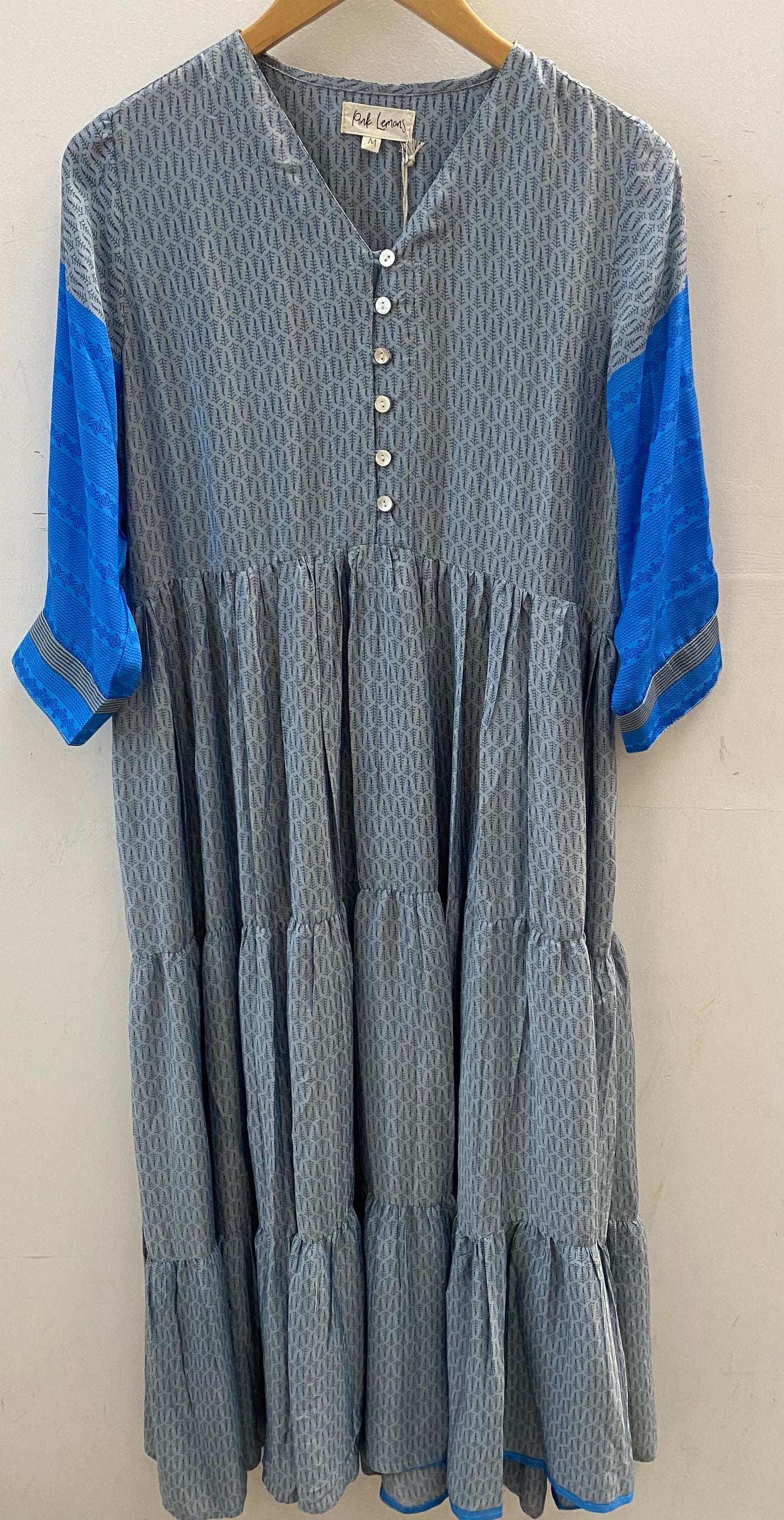 Prairie V-neck Silk Dress M - 044