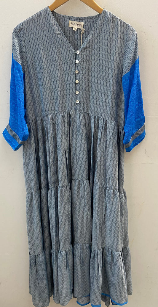 Prairie V-neck Silk Dress M - 044