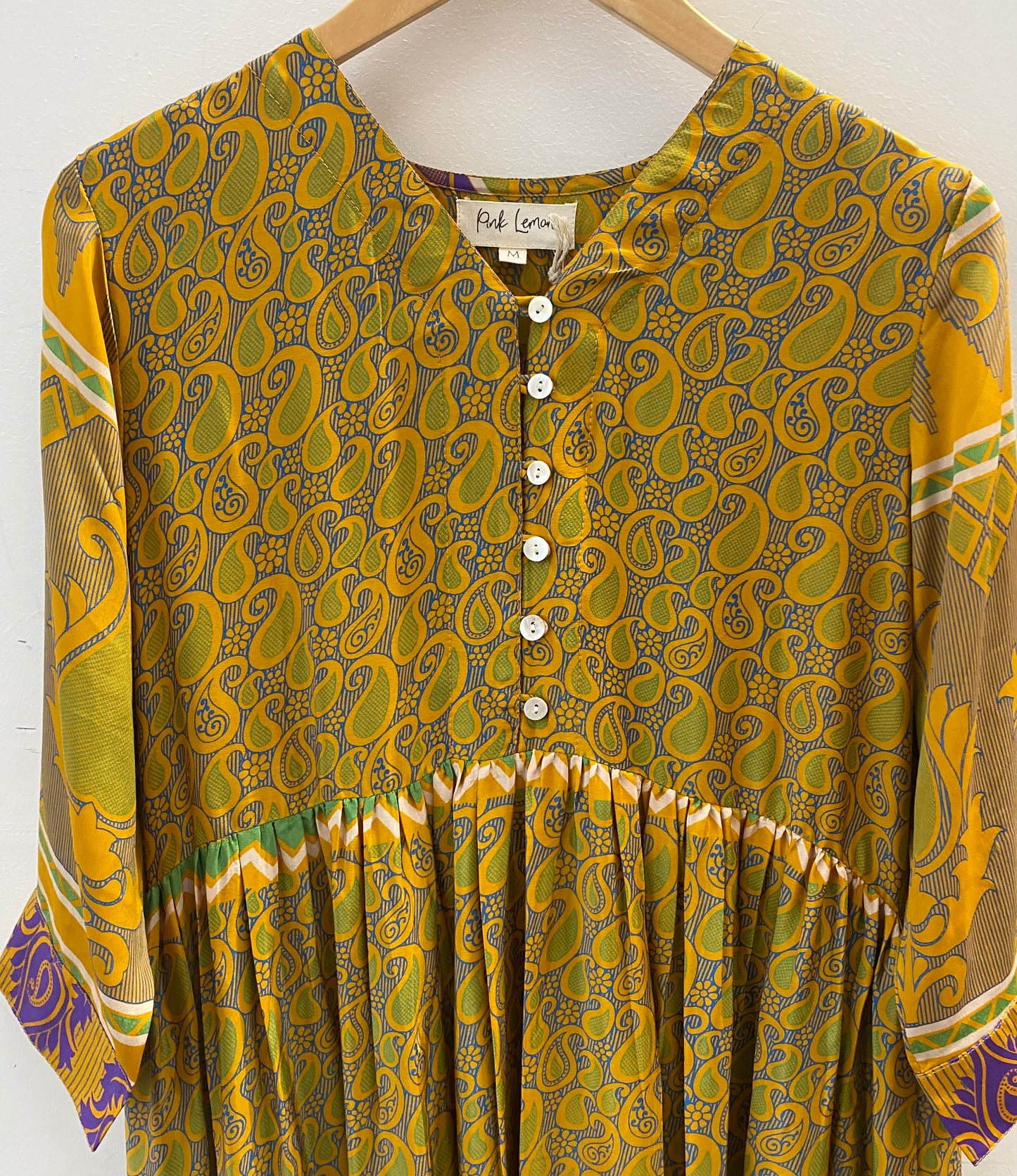 Prairie V-neck Silk Dress M - 045