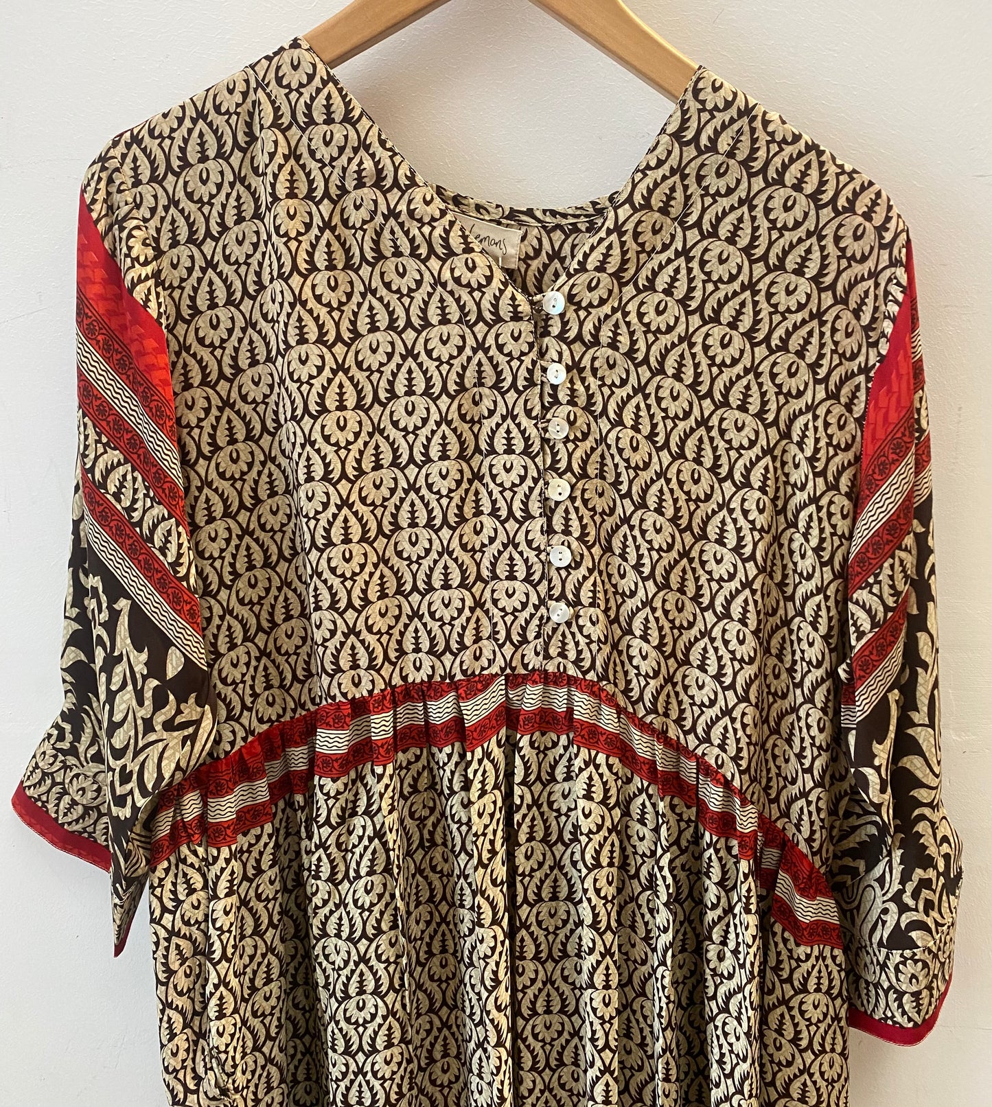 Prairie V-neck Silk Dress L - 056