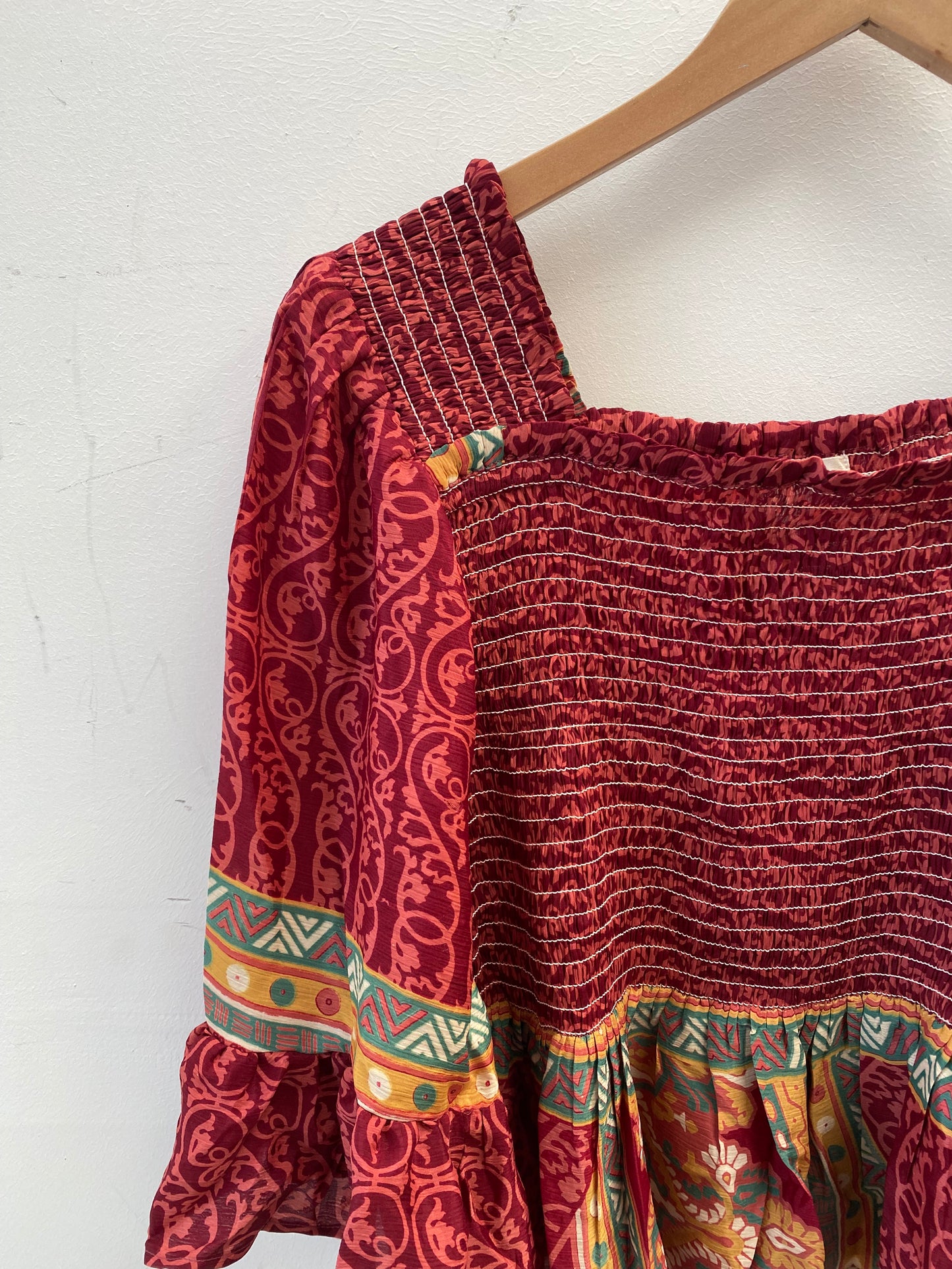 Joelyn Silk Smock Blouse - L - 026