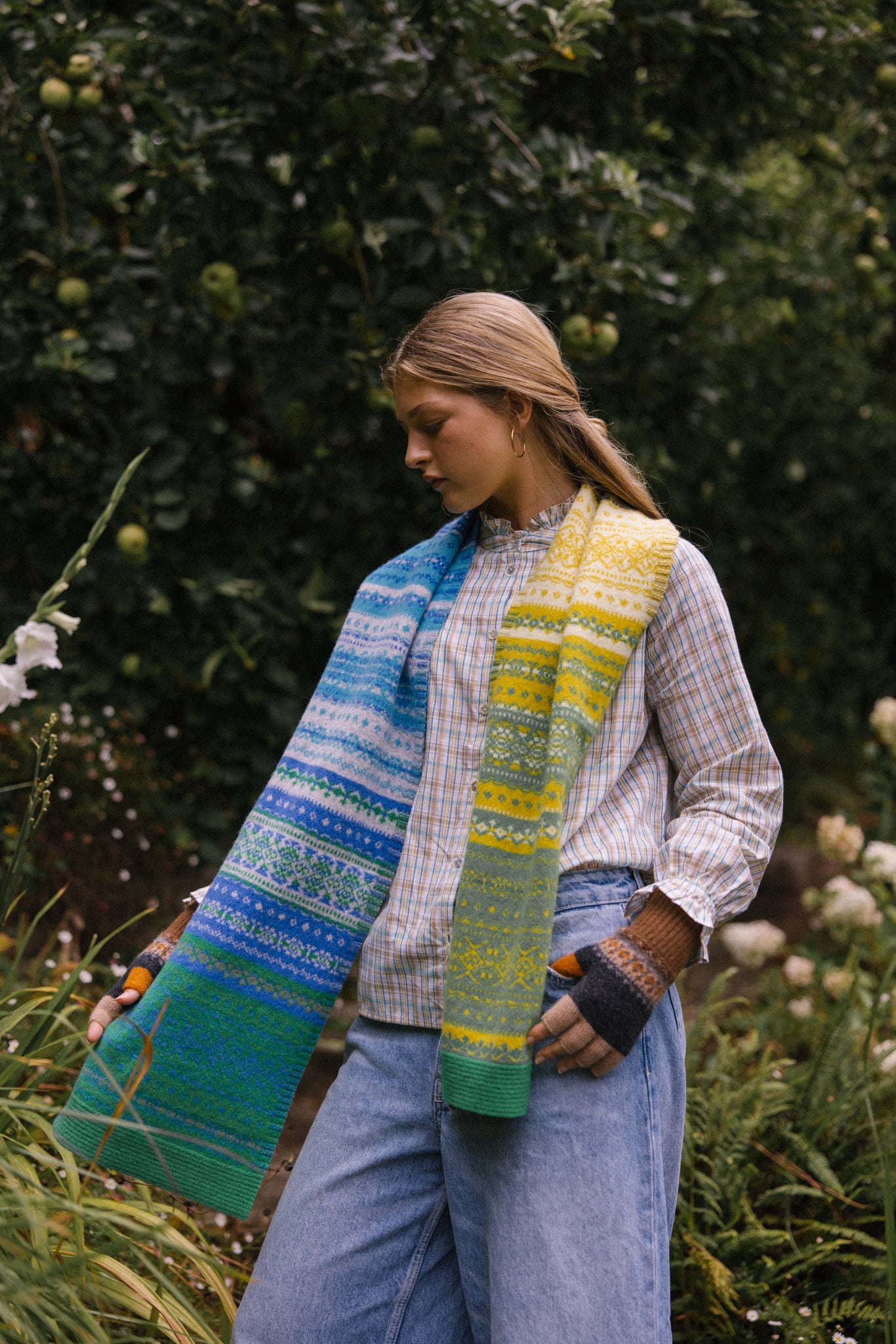 Alloa Fairisle Scarf in Luscious