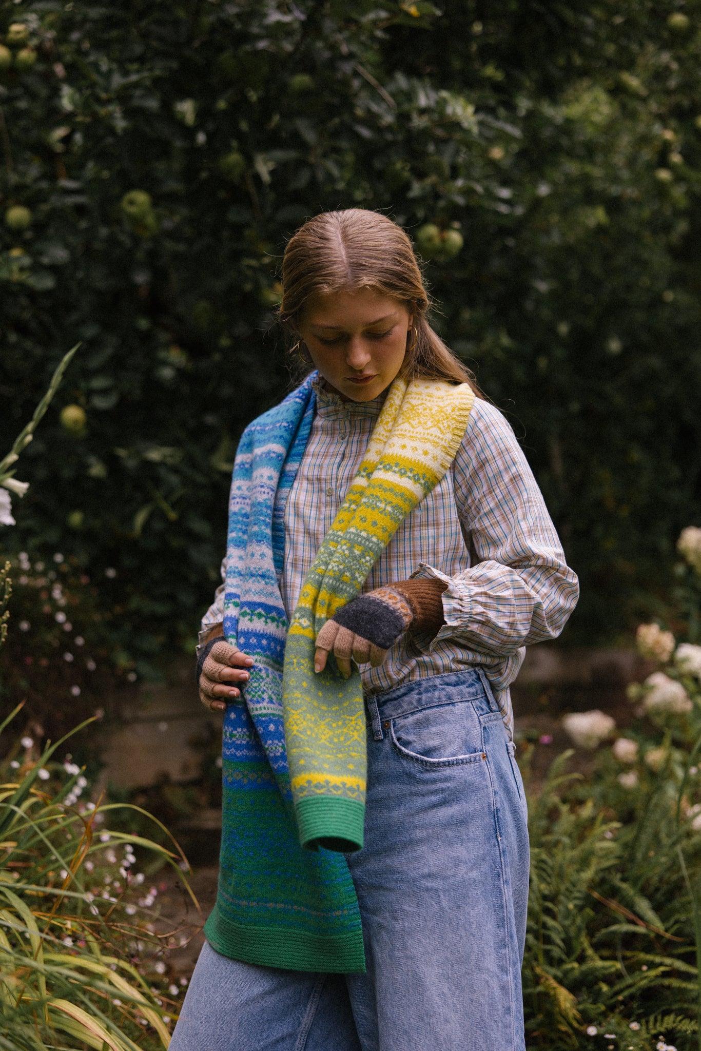 Alloa Fairisle Scarf in Luscious