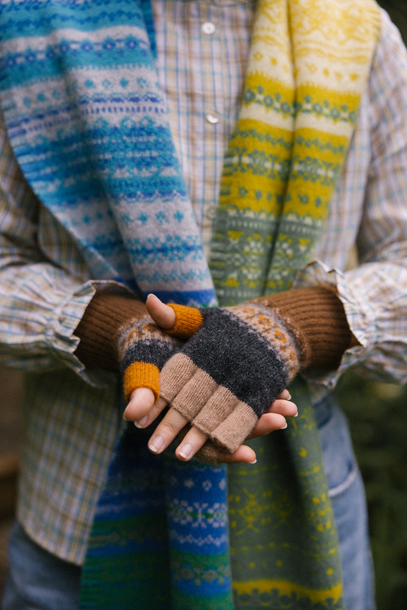 Alloa Fairisle Scarf in Luscious