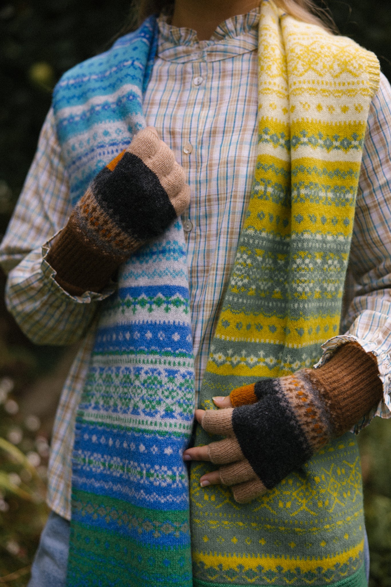Alloa Fairisle Scarf in Luscious