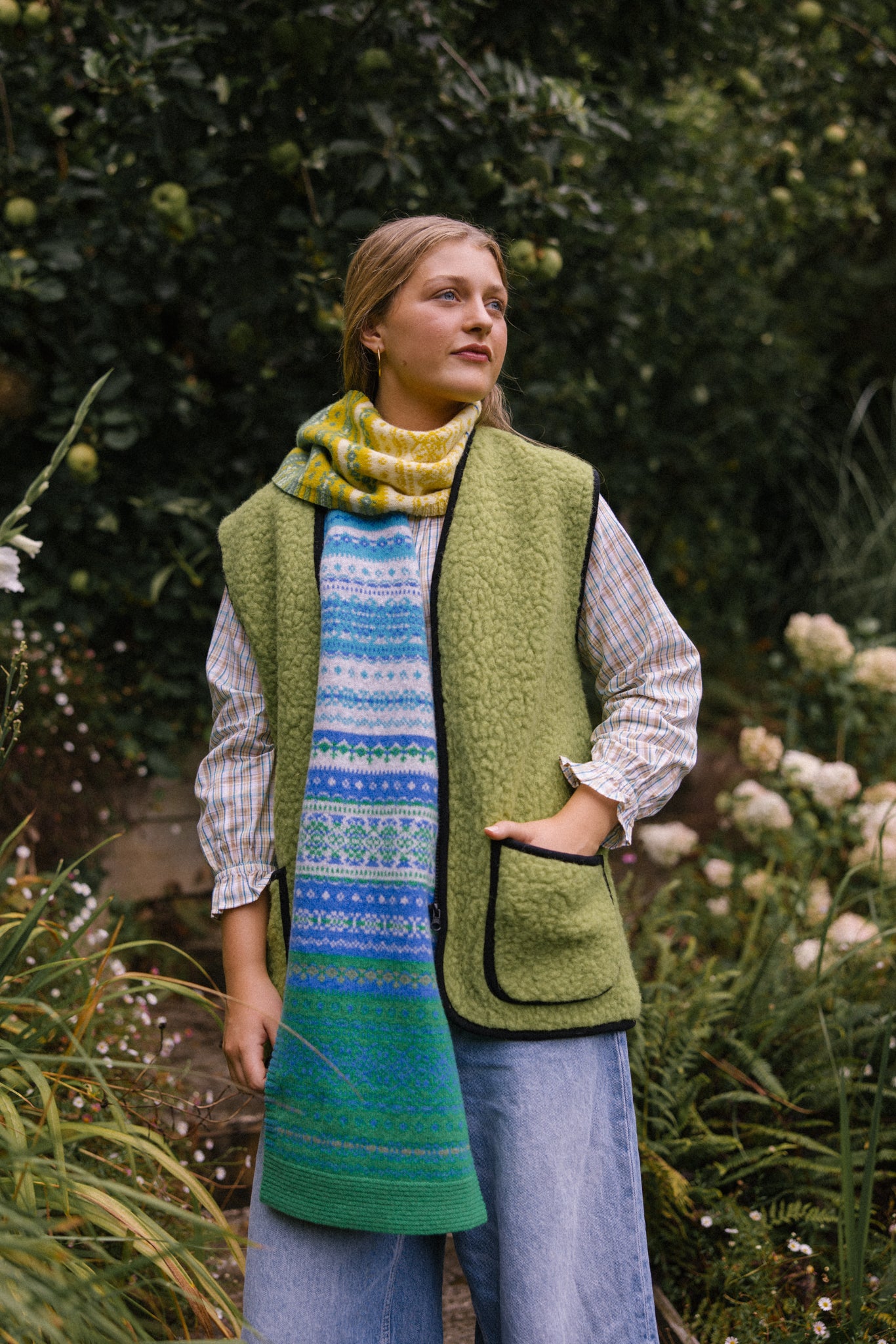Alloa Fairisle Scarf in Luscious