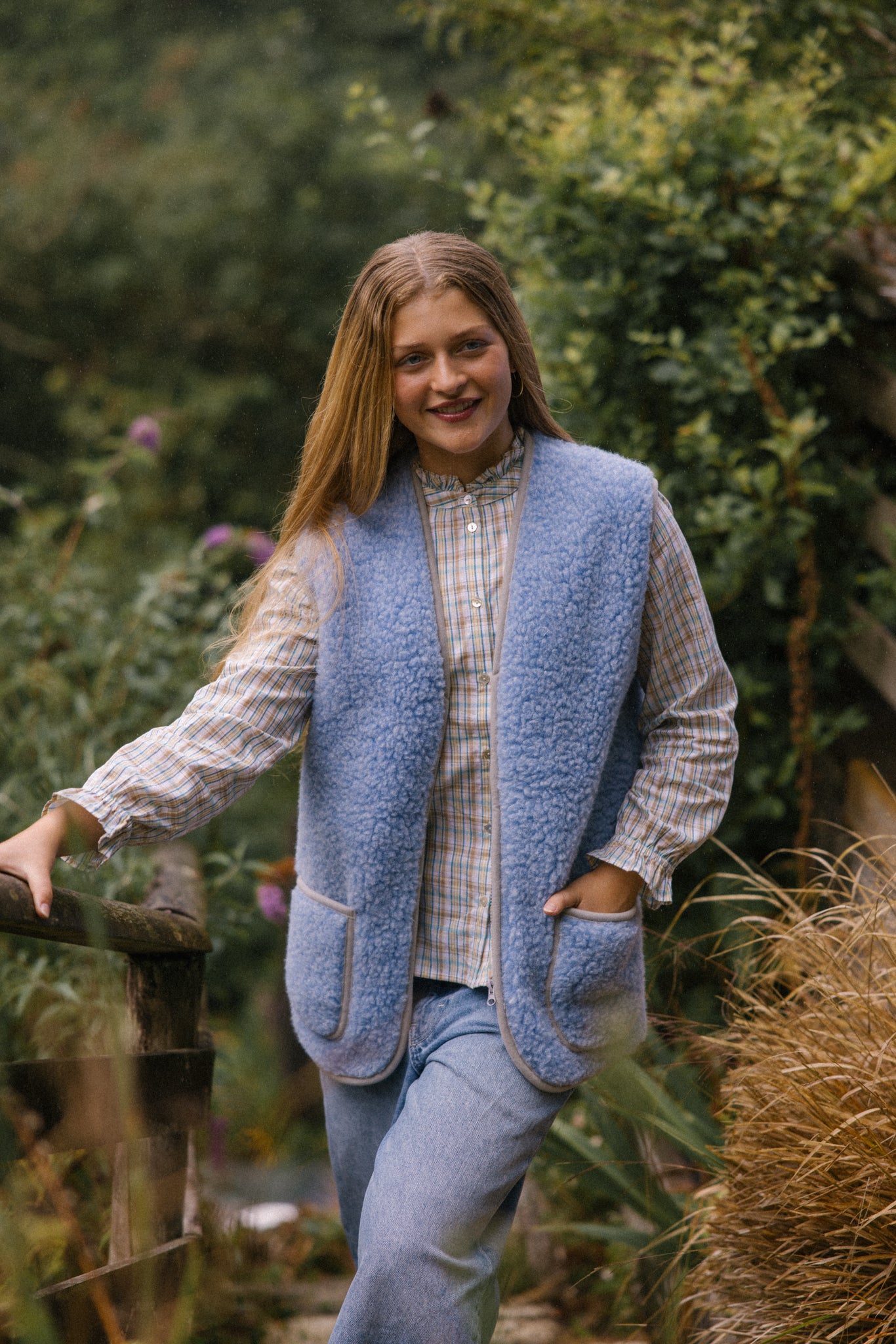 Wool Gilet - Light Blue