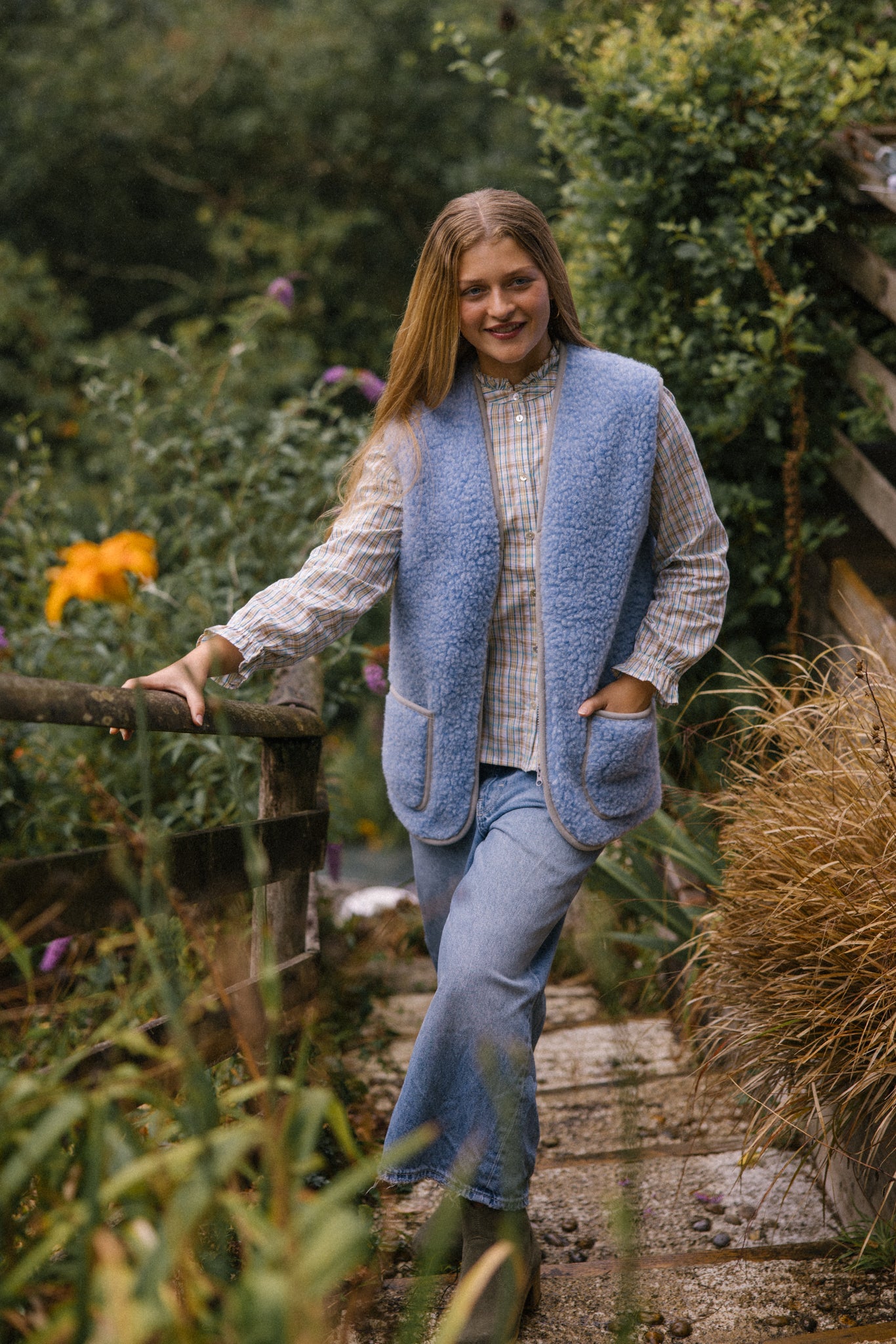 Wool Gilet - Light Blue