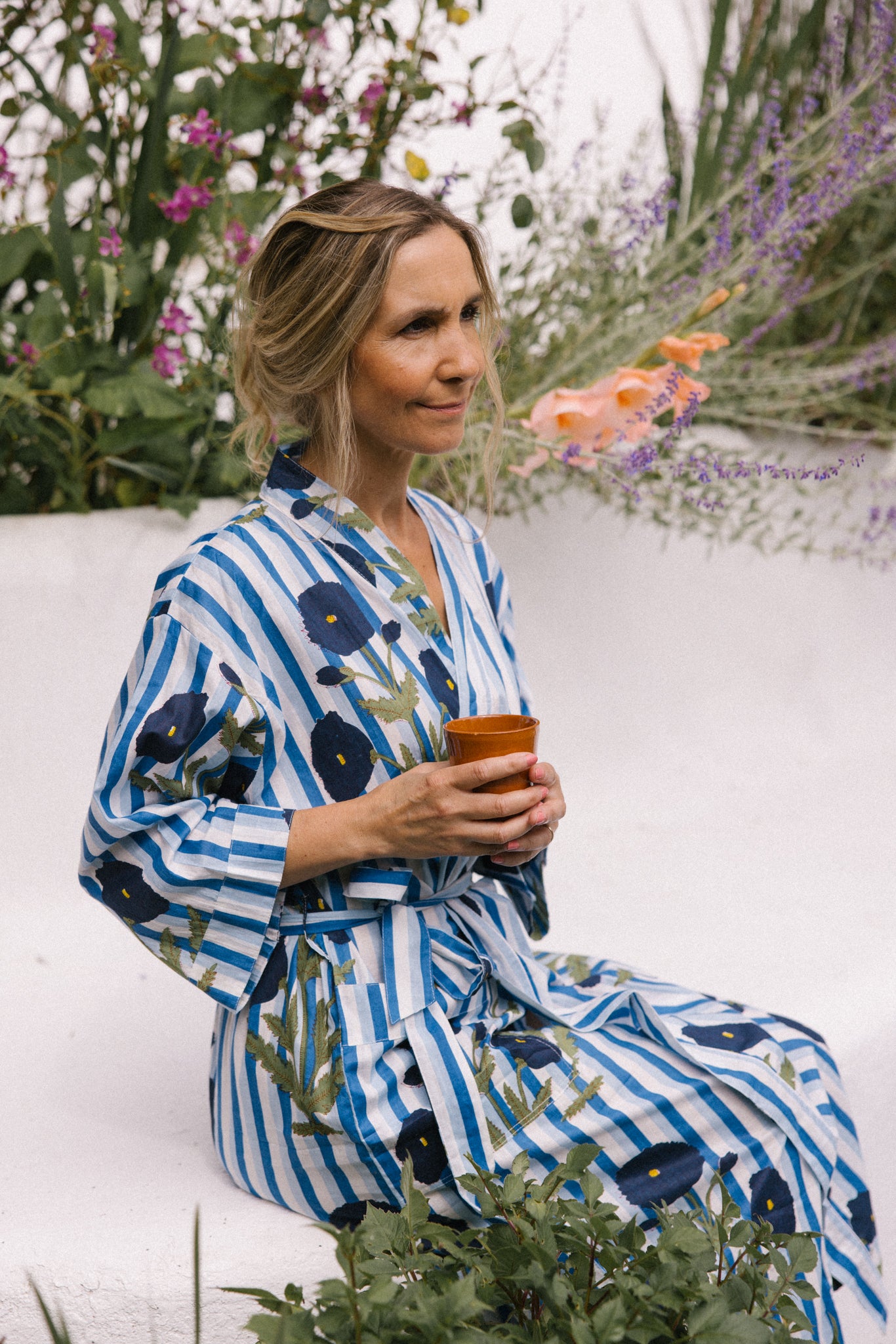 Dressing Gown/Robe - Blue Poppy