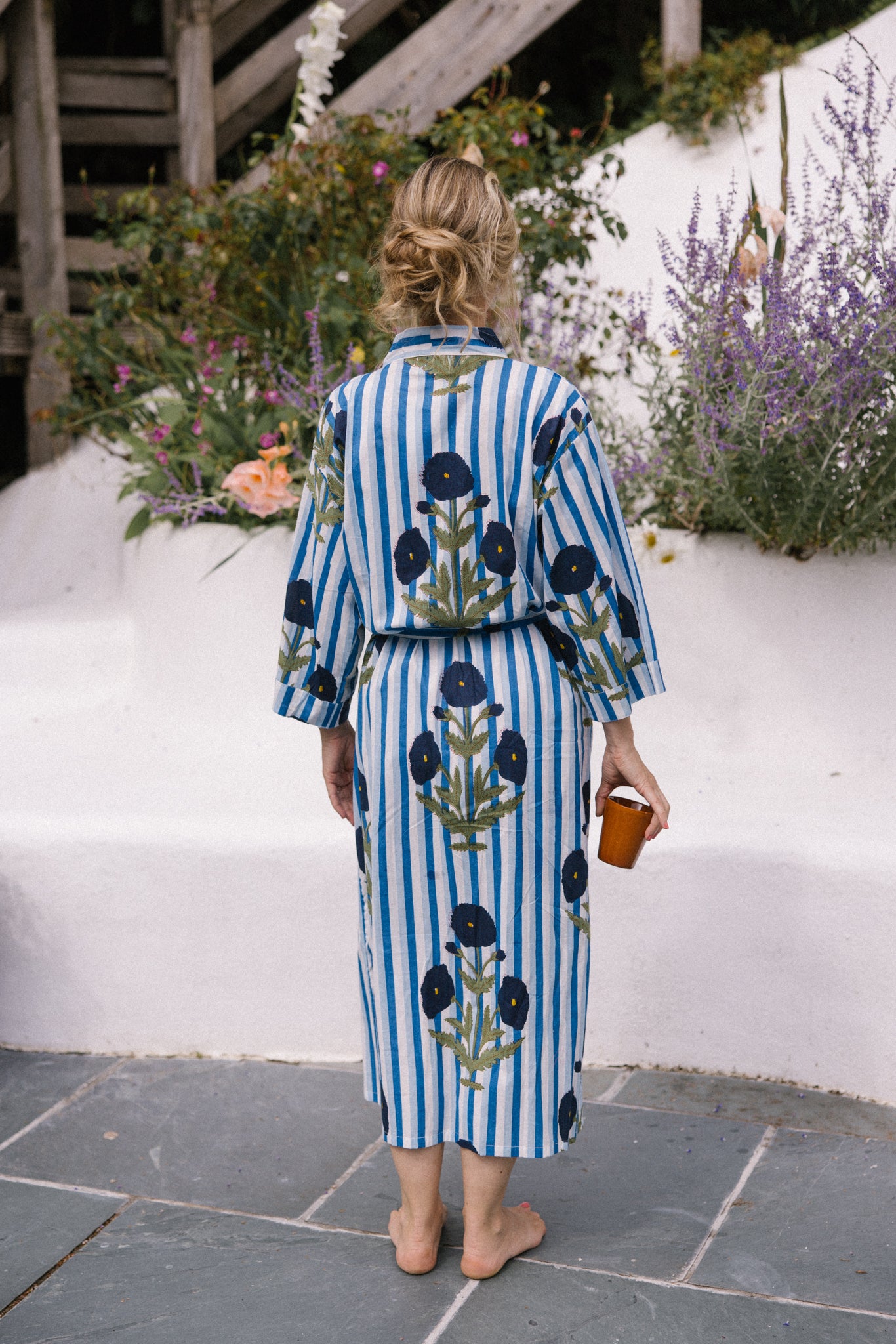 Dressing Gown/Robe - Blue Poppy