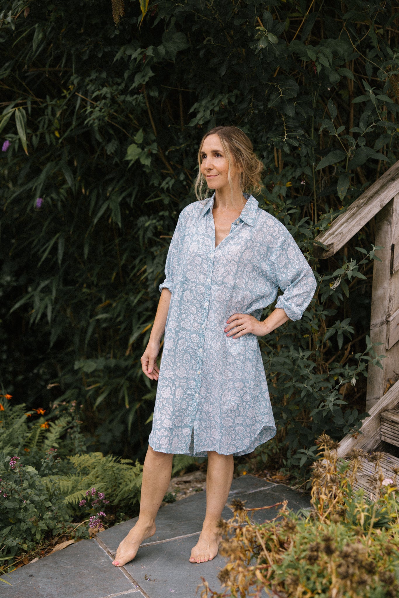 Chloe Shirt Dress - Duck Egg