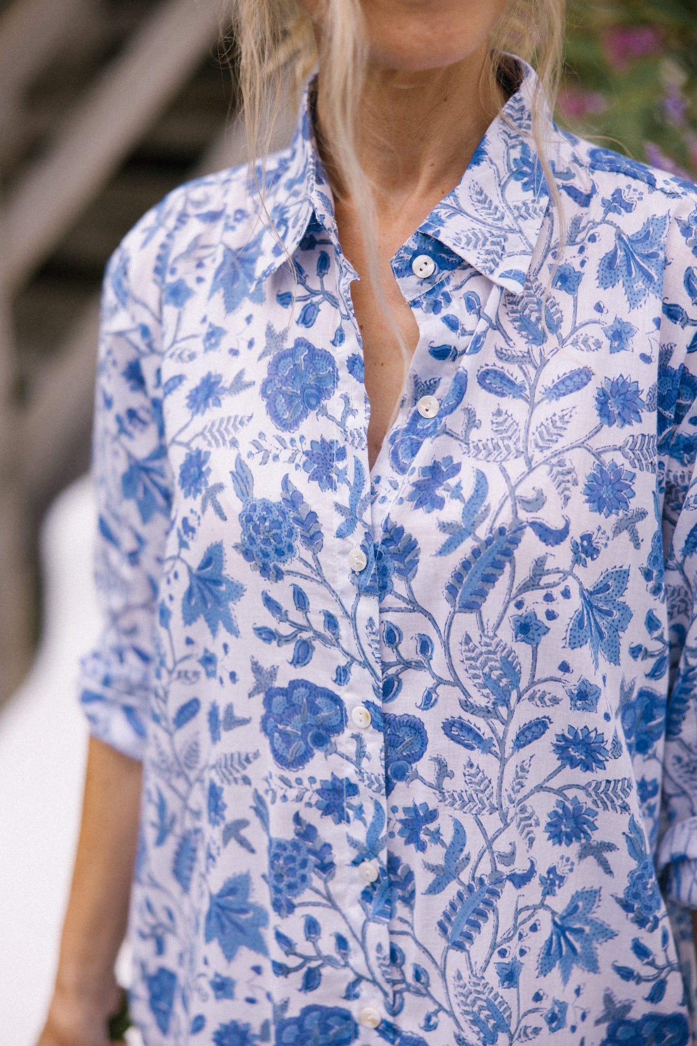 Chloe Shirt Dress - Blue Floral