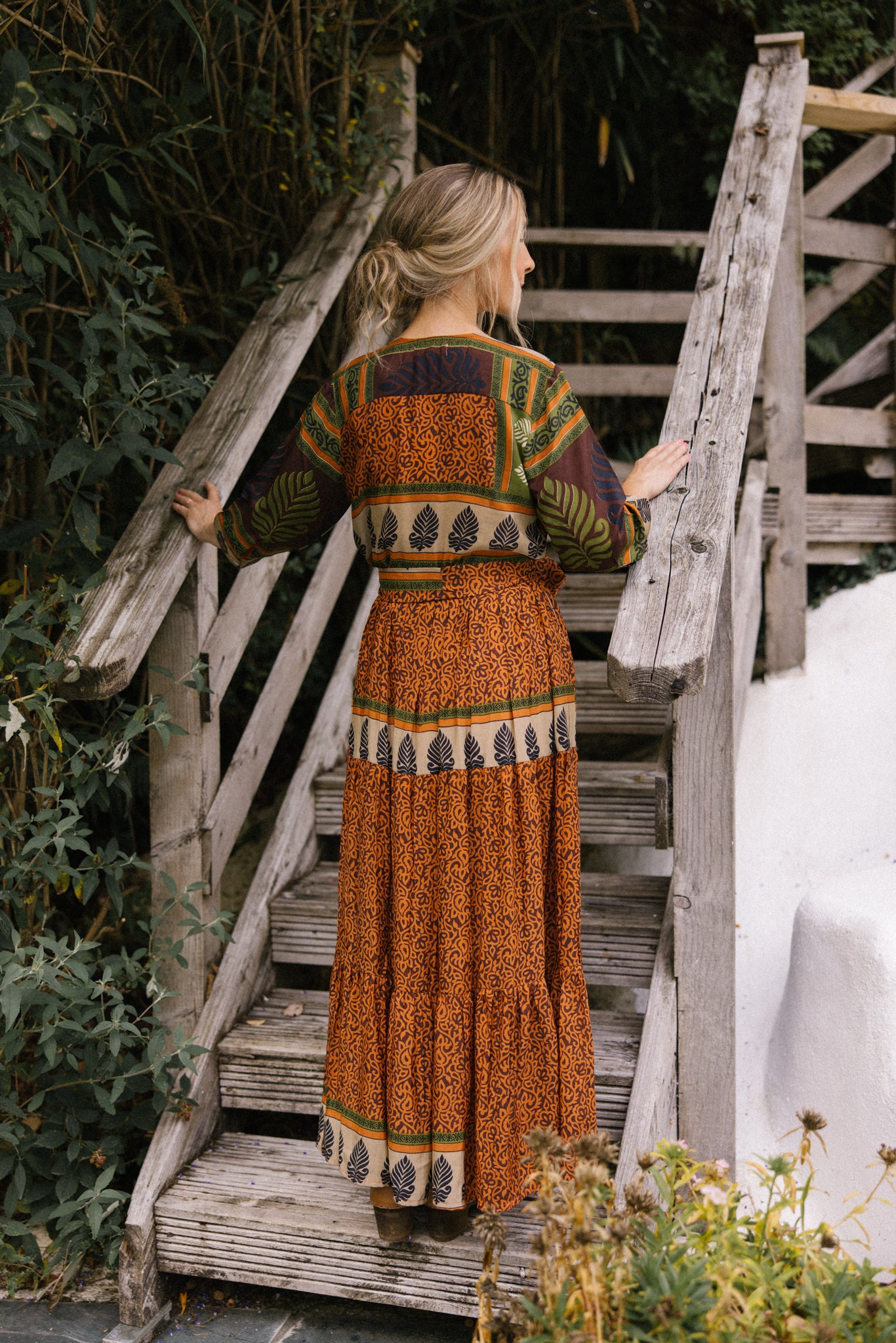 Prairie V-neck Silk Dress S - 002