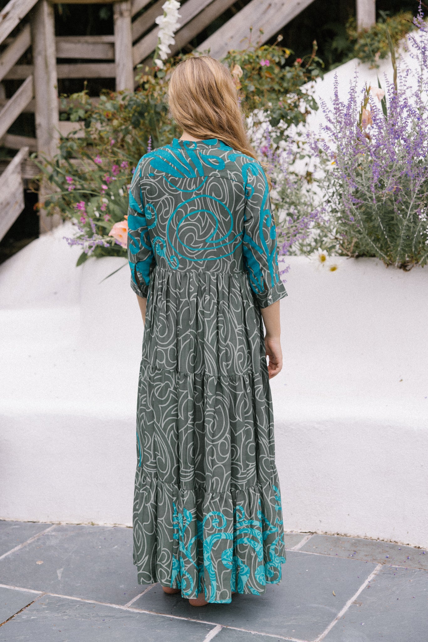 Prairie Round Neck Silk Dress S - 004