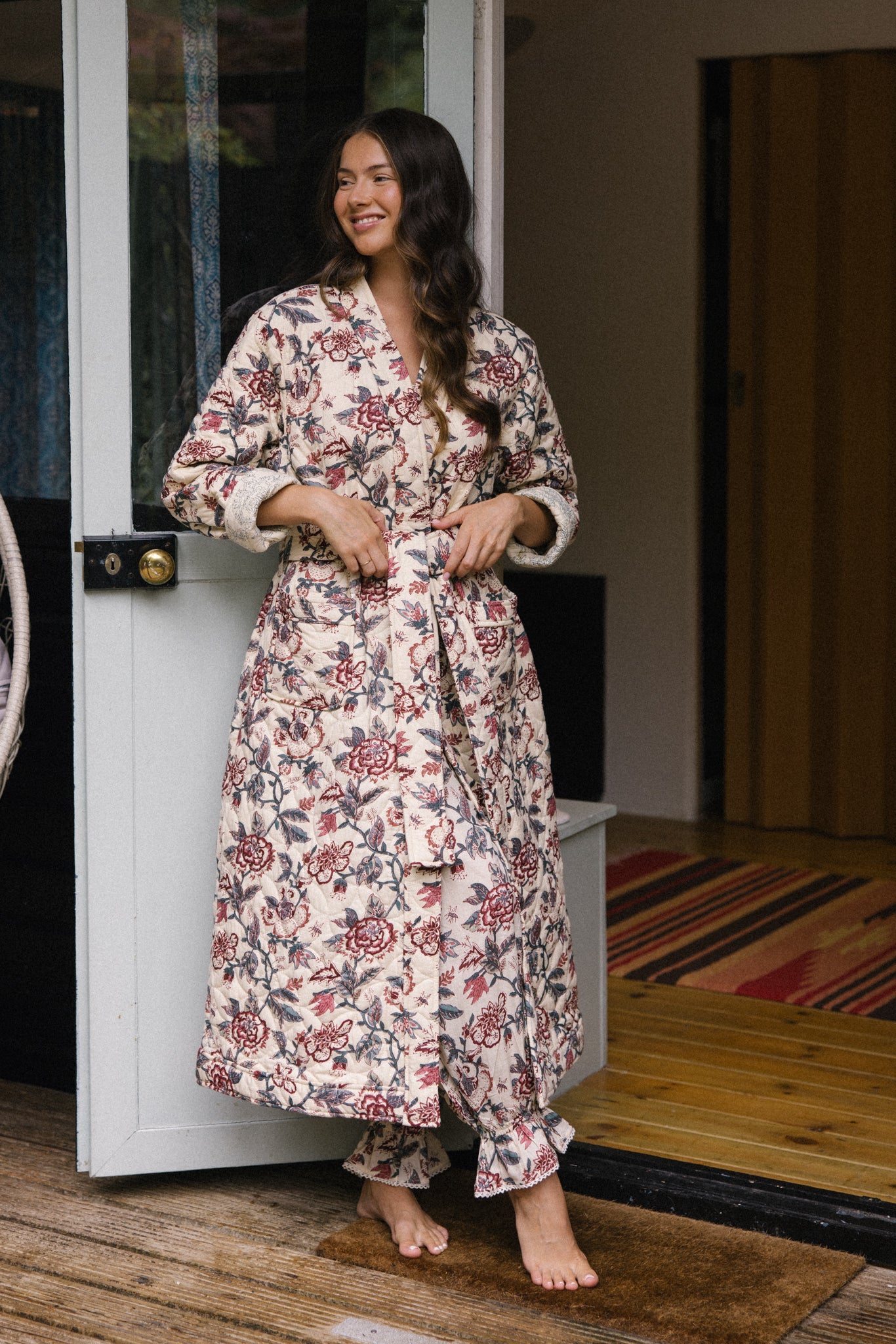 Quilted Dressing Gown - Vintage Rose - AVAILABLE TO PRE-ORDER
