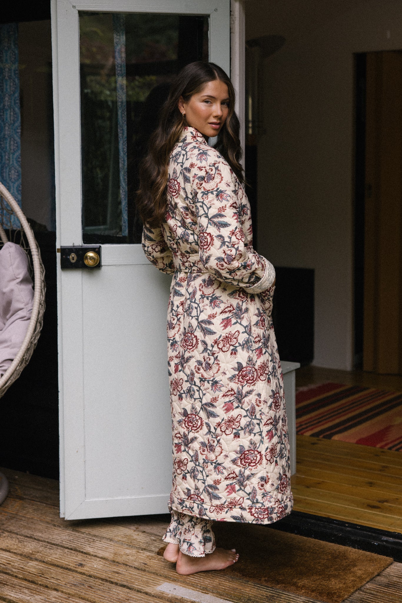 Quilted Dressing Gown - Vintage Rose - AVAILABLE TO PRE-ORDER
