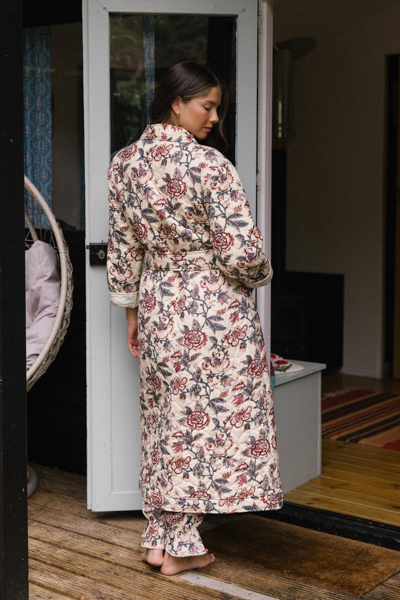 Quilted Dressing Gown - Vintage Rose - AVAILABLE TO PRE-ORDER