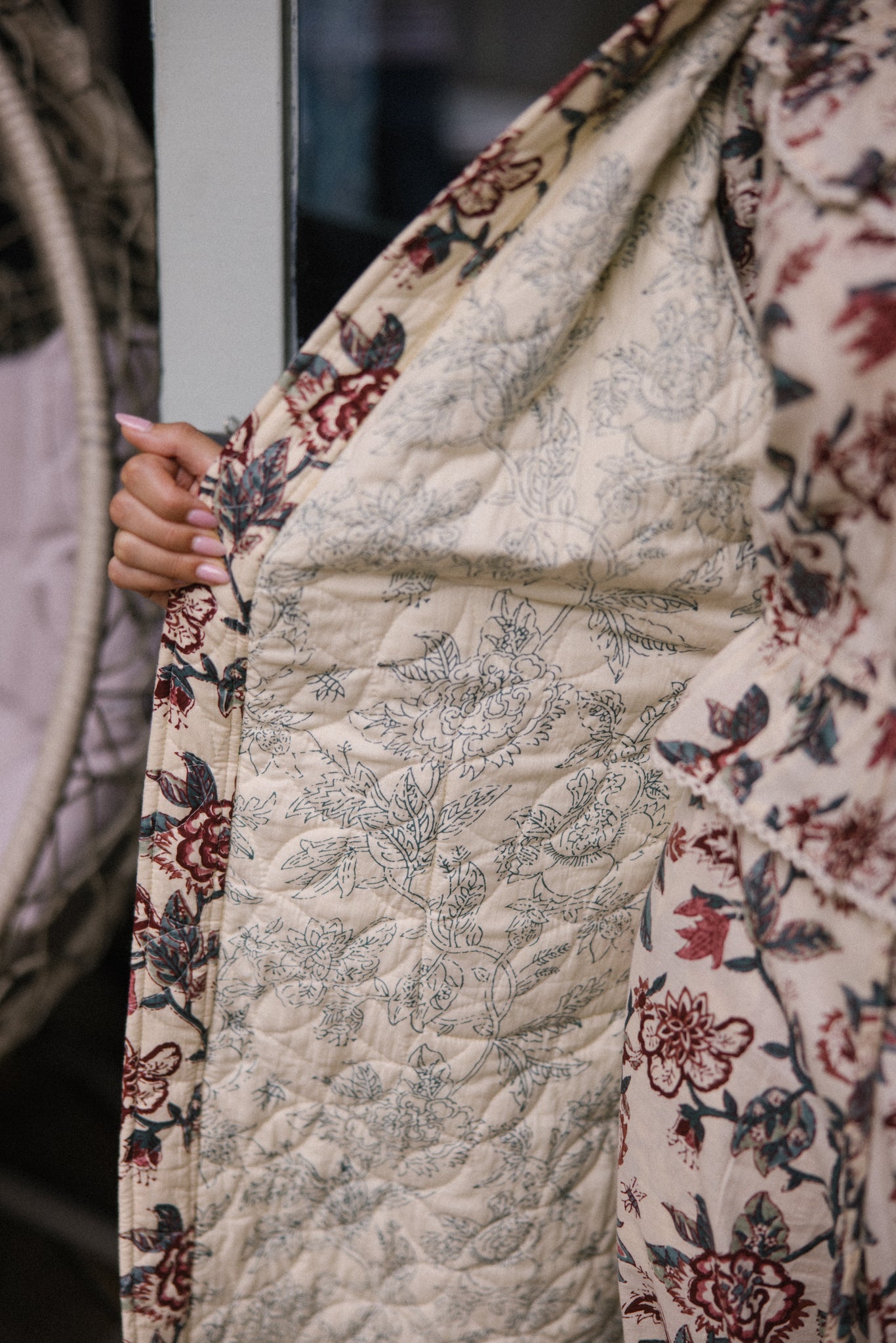 Quilted Dressing Gown - Vintage Rose - AVAILABLE TO PRE-ORDER