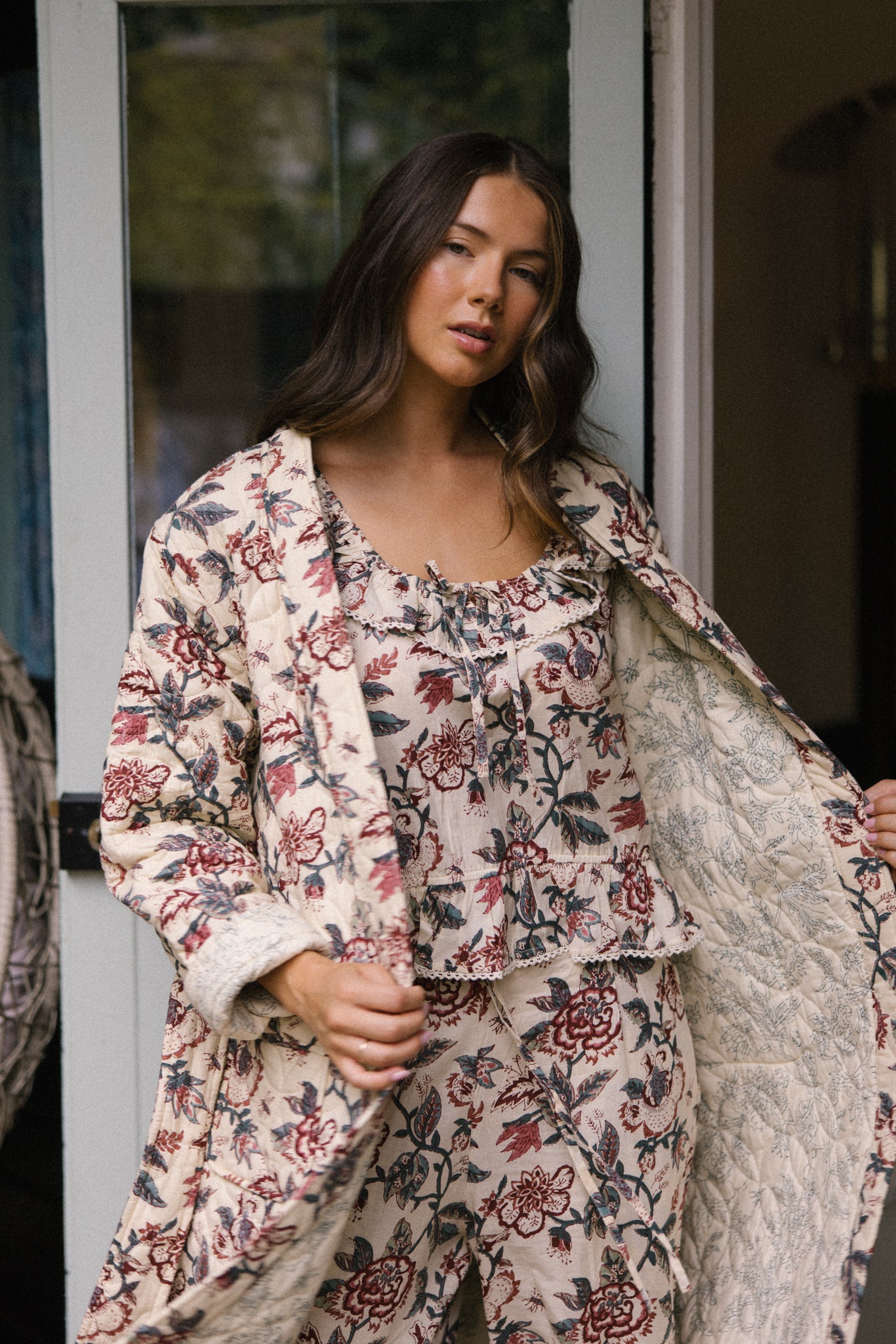 Quilted Dressing Gown - Vintage Rose - AVAILABLE TO PRE-ORDER