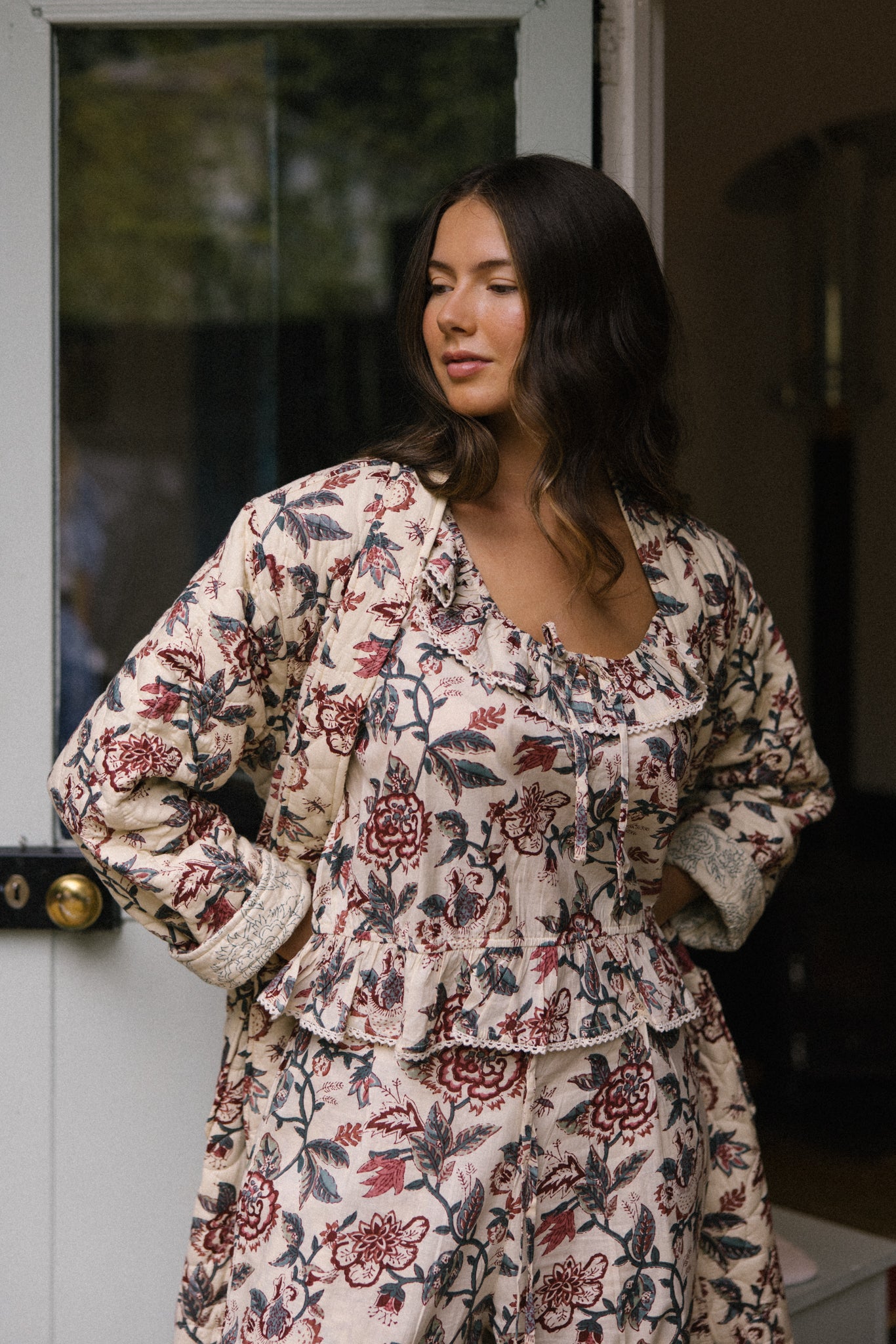 Quilted Dressing Gown - Vintage Rose - AVAILABLE TO PRE-ORDER