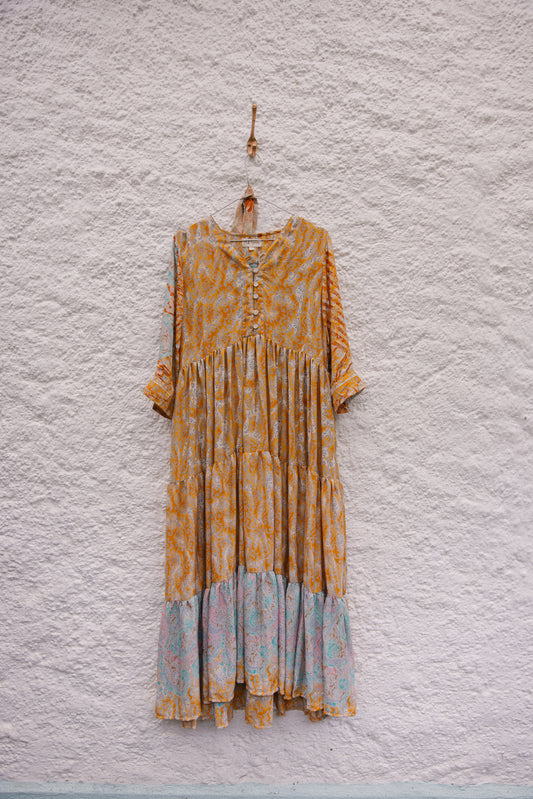 Prairie V-neck Silk Dress M - 023