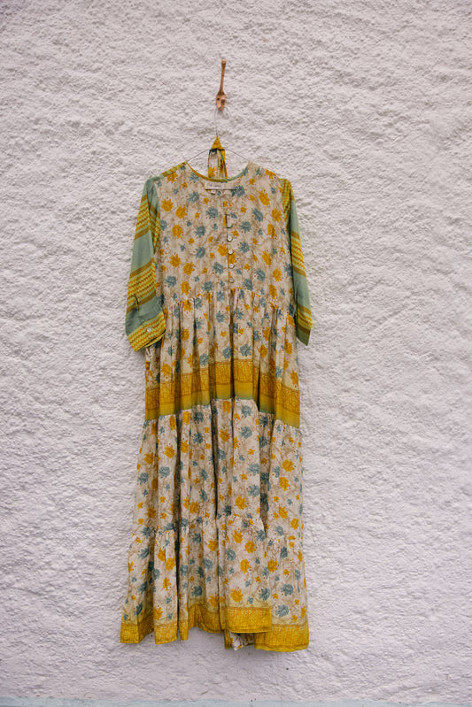 Prairie V-neck Silk Dress M - 022