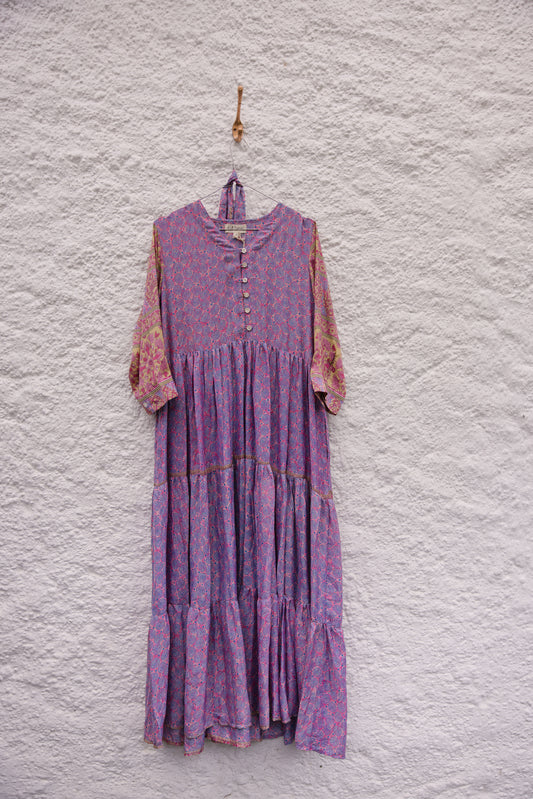 Prairie V-neck Silk Dress M - 021