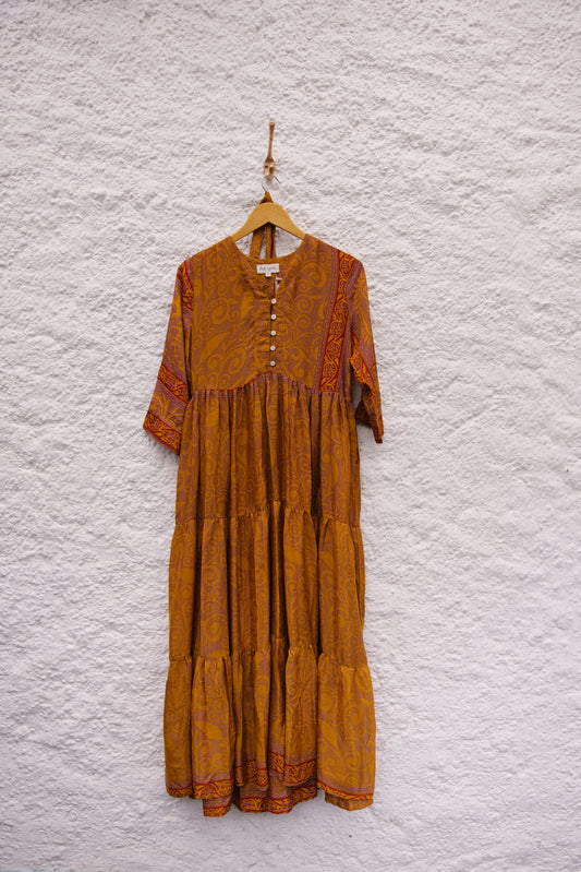 Prairie V-neck Silk Dress S - 027
