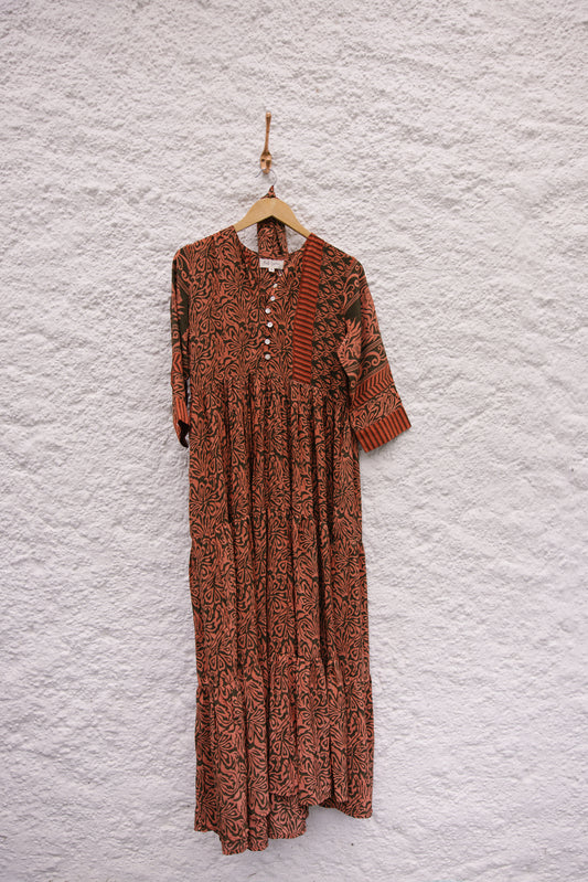 Prairie V-neck Silk Dress S - 028