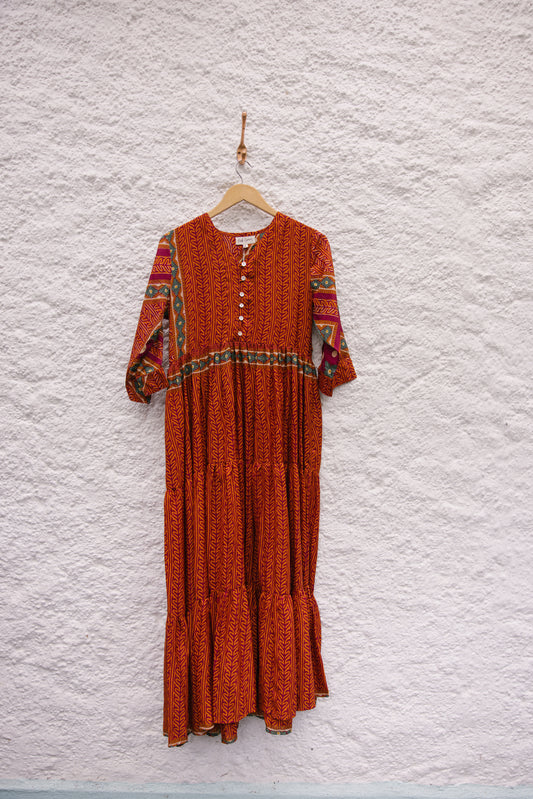 Prairie V-neck Silk Dress S - 030