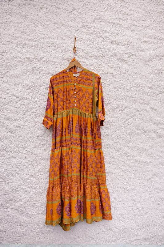 Prairie V-neck Silk Dress S - 031